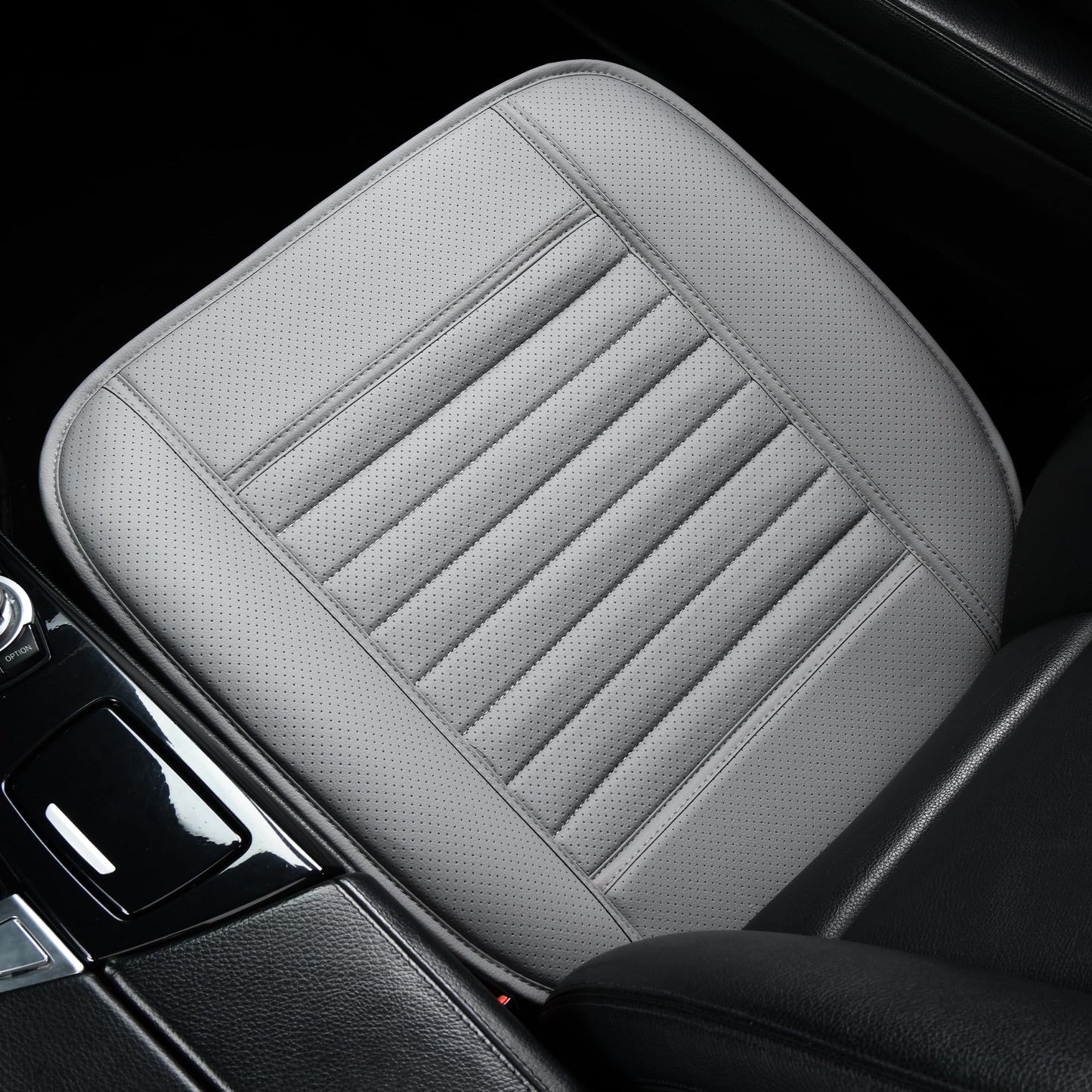 Sunny color 2 piezas con borde envolvente, fundas para asientos delanteros de auto cómodas, protectores de asientos, fundas de asiento antideslizantes con acolchado inferior para auto con piel