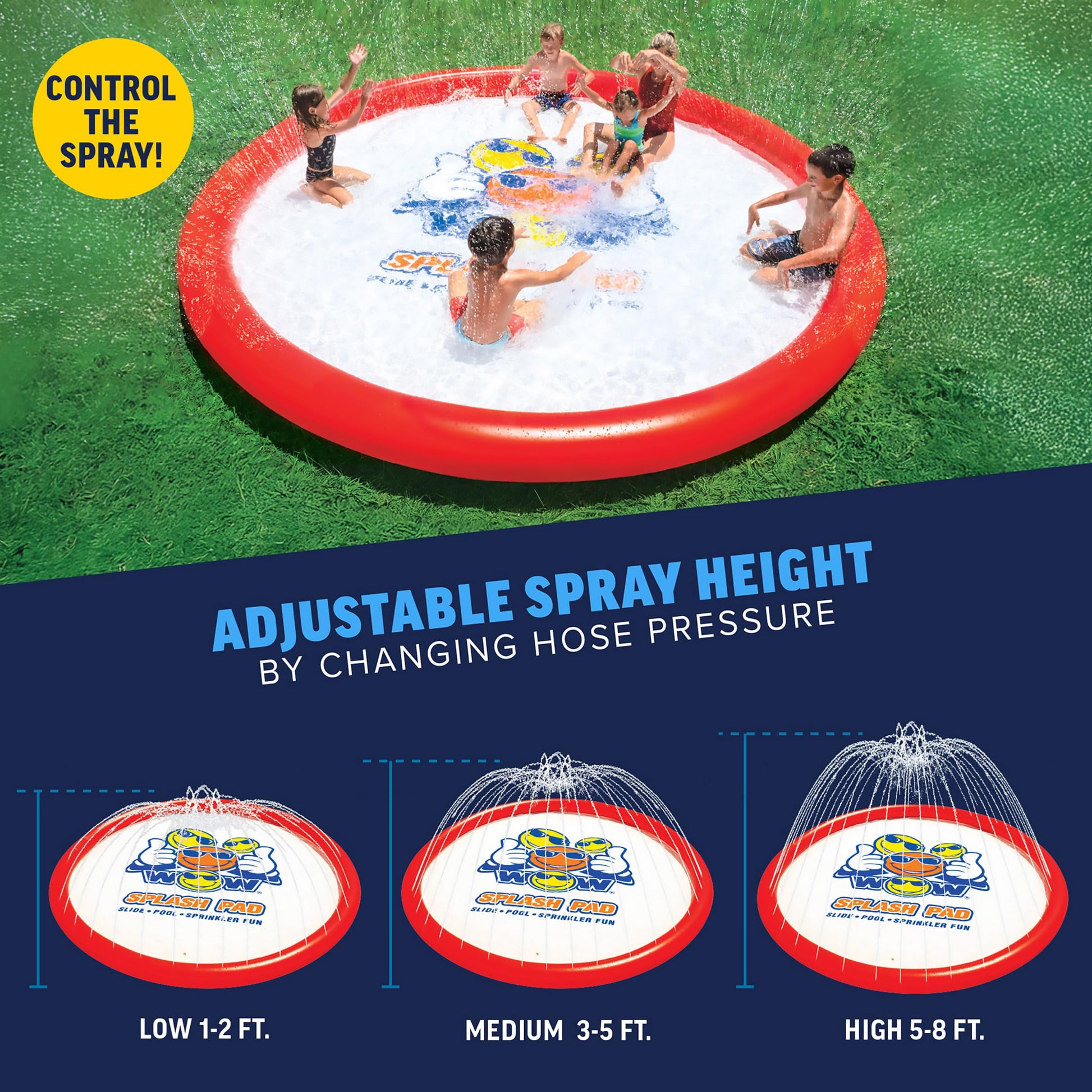 Almohadilla Inflable WOW Sports Gigante Azul con Rociador de Agua para Fiesta de Verano
