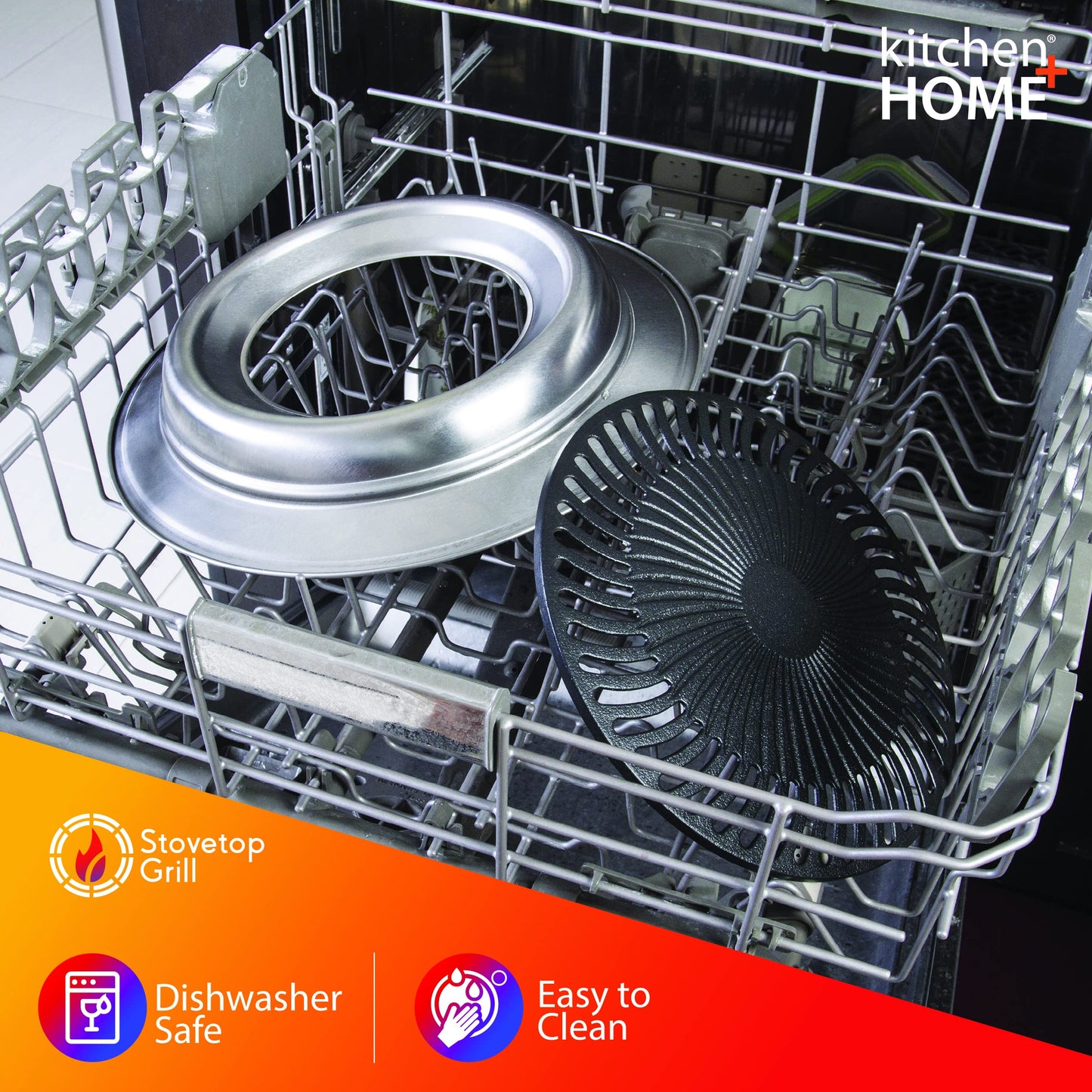 Cocina + Home Stove - Barbacoa interior sin humo, acero inoxidable con doble capa antiadherente