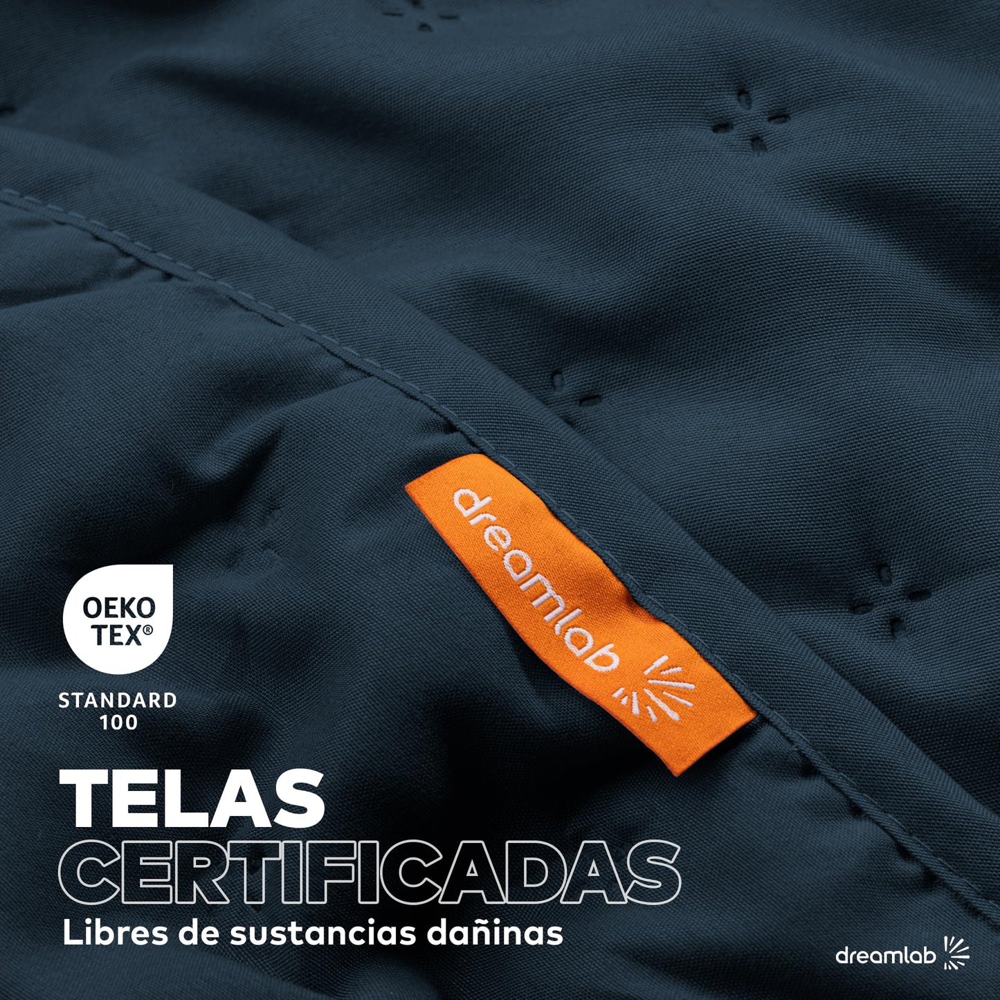 Colcha King Size Dreamlab Azul Noche Capitonado Ultra Suave Hipoalergénico con 2 Fundas de Almohada para Todas Las Estaciones