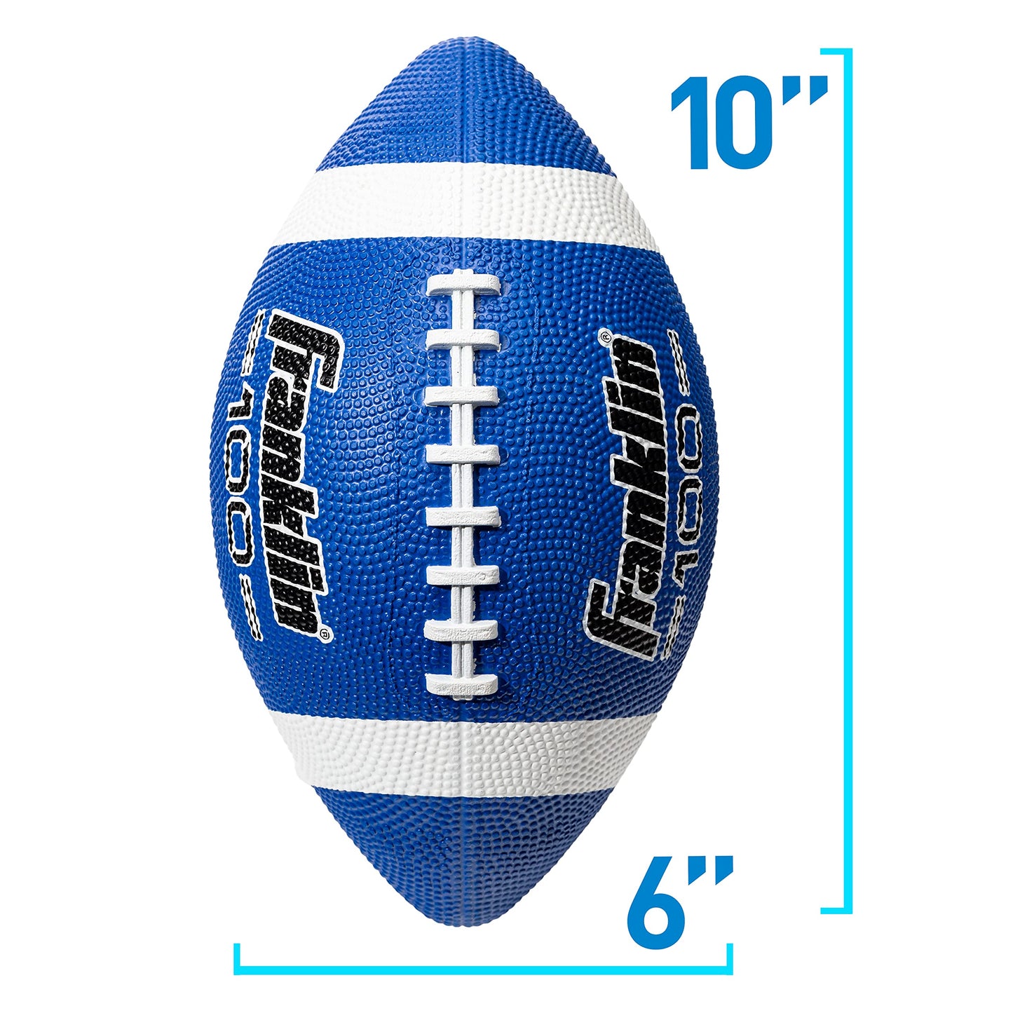 Franklin Sports Grip-Rite 100 - Balones de fútbol de Goma para niños, Paquete de 6 con Bomba, Color Azul y Blanco