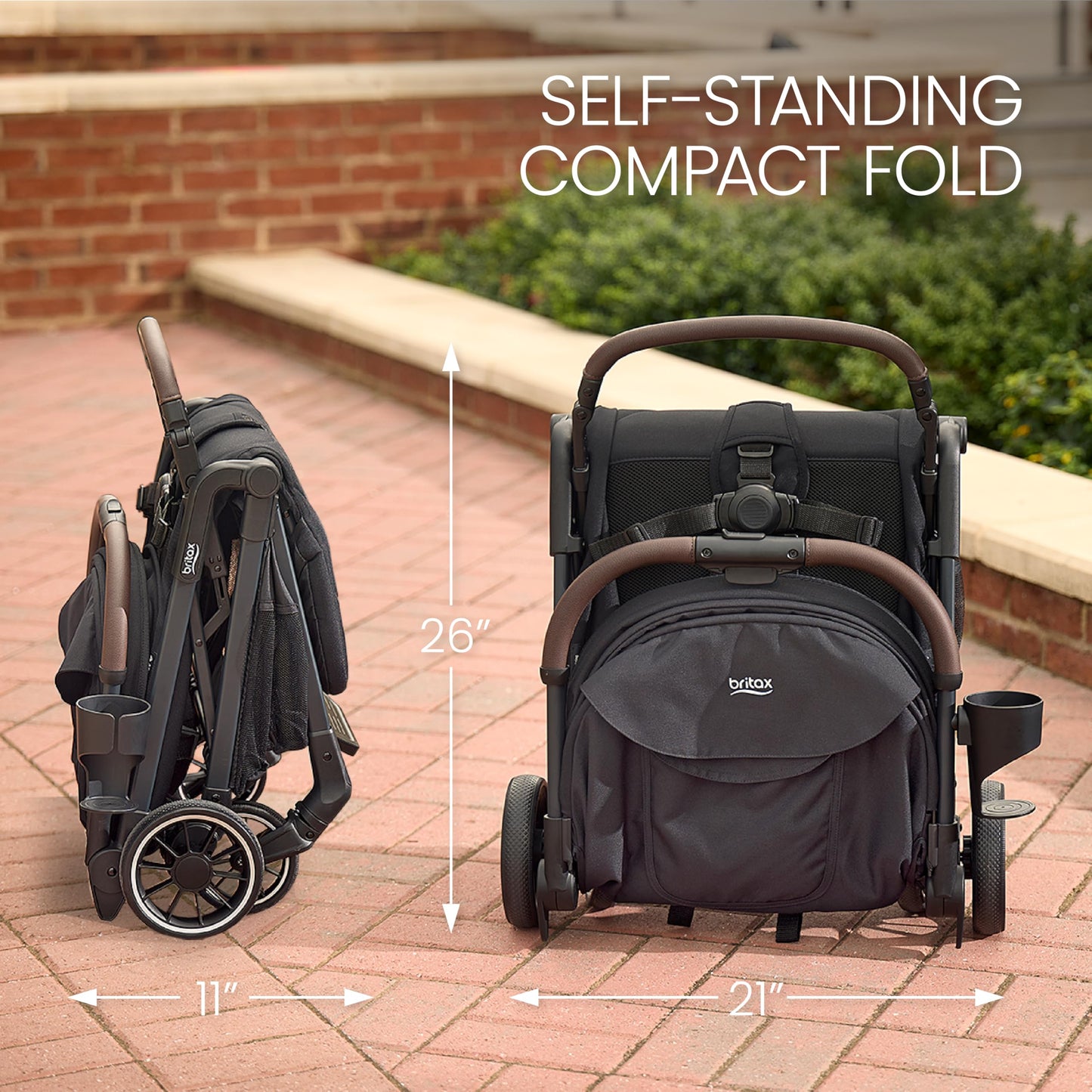 Britax Juniper - carriola compacto sobre la marcha, sistema Fastpack sin esfuerzo con plegado rápido con una sola mano, portátil y ligero para viajes, asa de transporte integrada, telas de