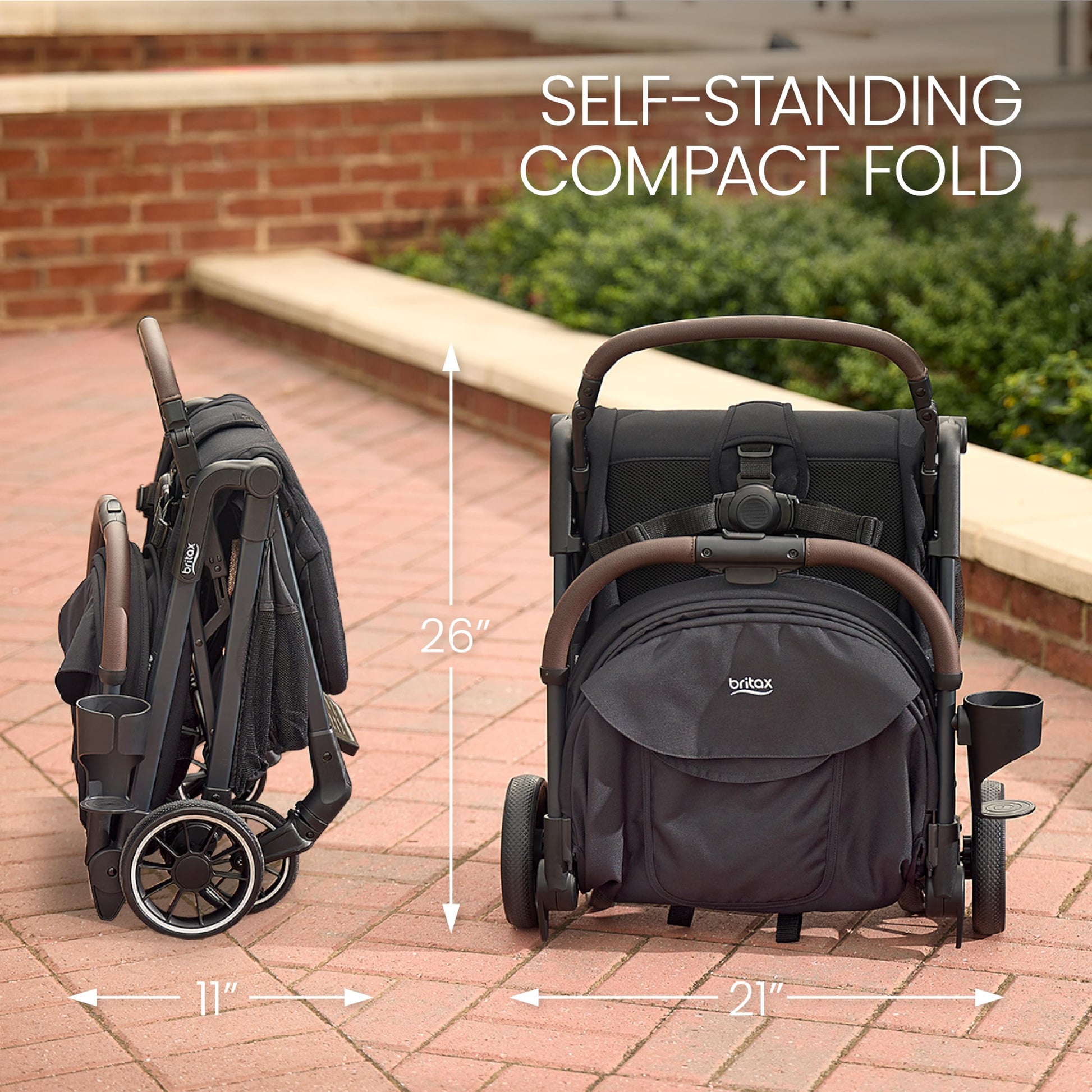 Britax Juniper - carriola compacto sobre la marcha, sistema Fastpack sin esfuerzo con plegado rápido con una sola mano, portátil y ligero para viajes, asa de transporte integrada, telas de
