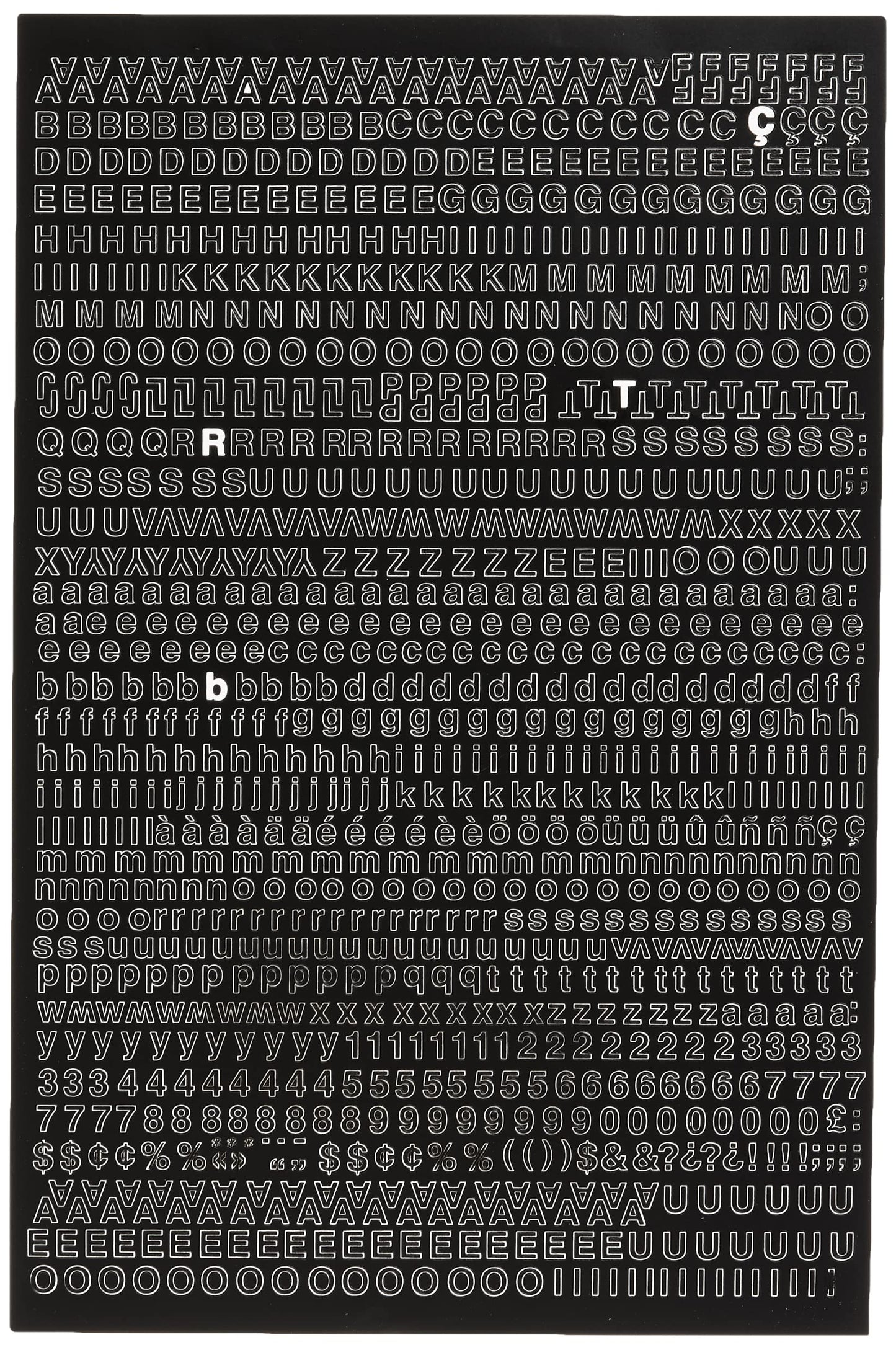 Letras y números de vinilo autoadhesivos, Letras y números, Negro