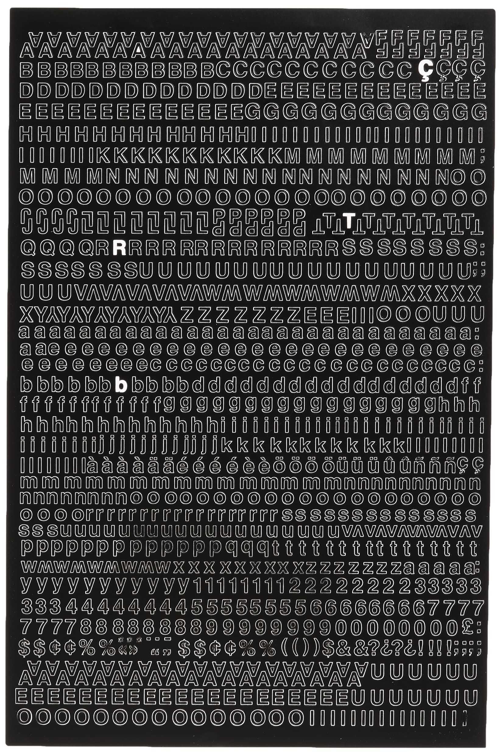 Letras y números de vinilo autoadhesivos, Letras y números, Negro