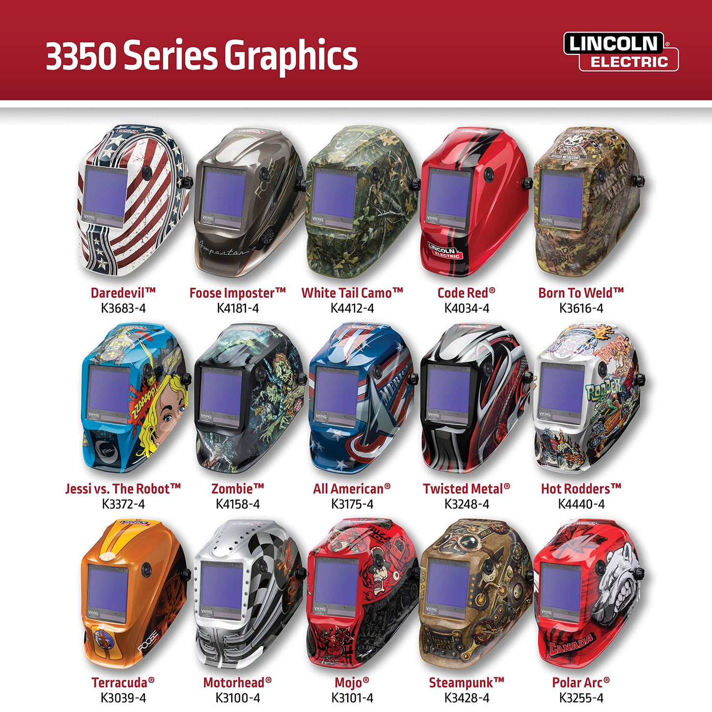 Lincoln Electric - Casco De Soldadura K3034-4 Viking 3350 Con Oscurecimiento Automático Con Tecnología De Lentes 4C, Negro, Extra Grande