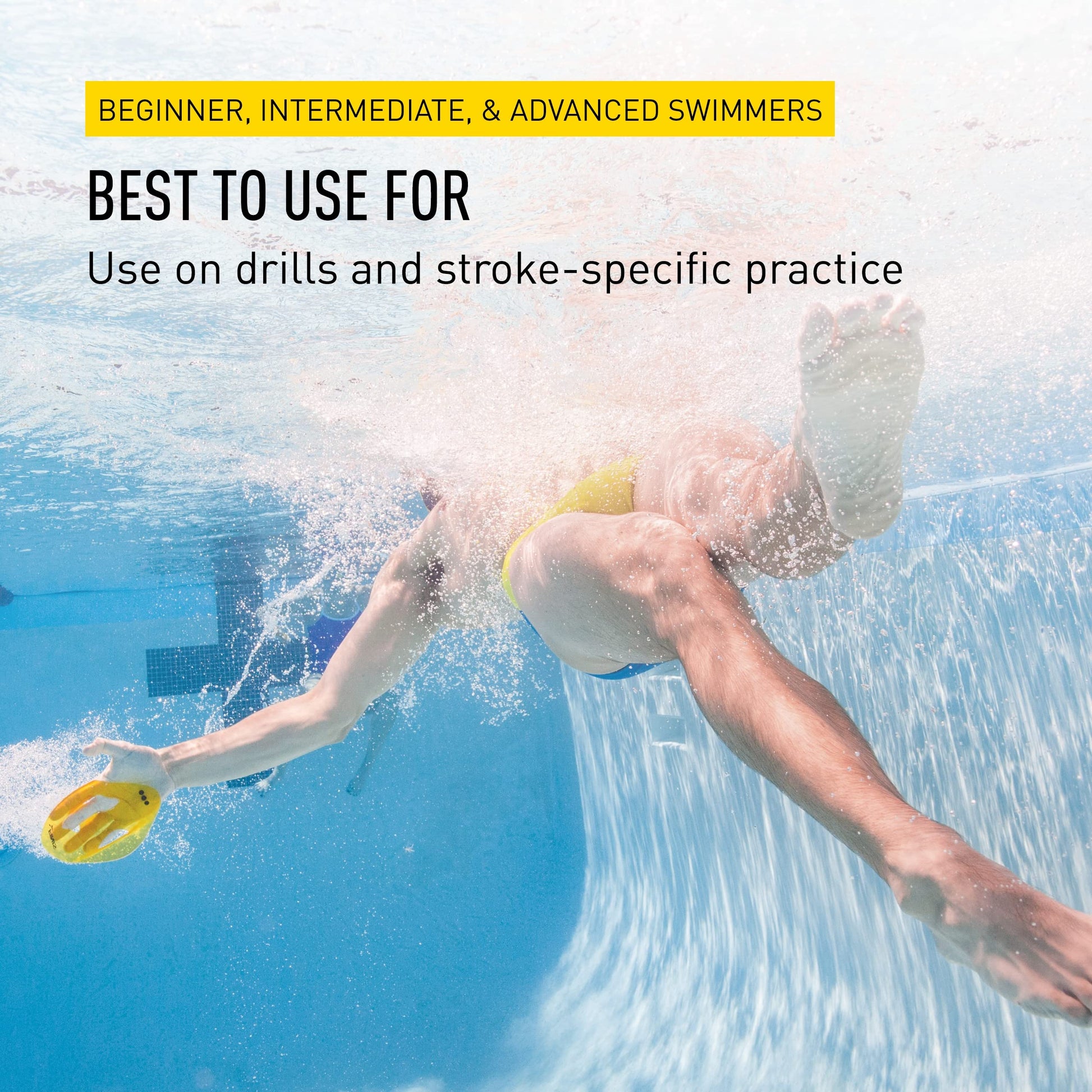 Finis ISO - Pala de Entrenamiento para natación, Color Negro y Dorado, Grande