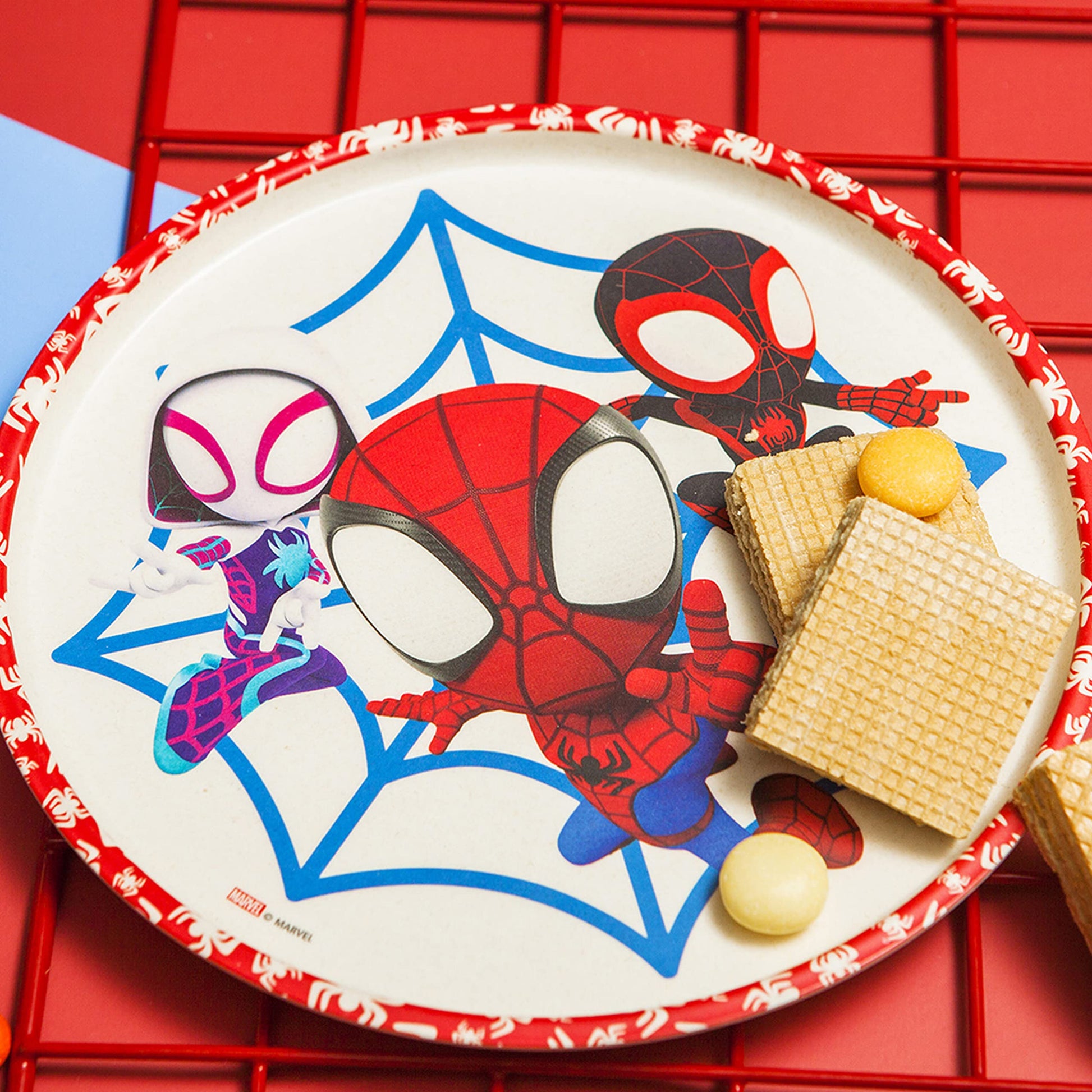 Juego de Vajilla Zak Designs Marvel Spider-Man Rojo Melamina Bambú para Niños (3 Piezas)