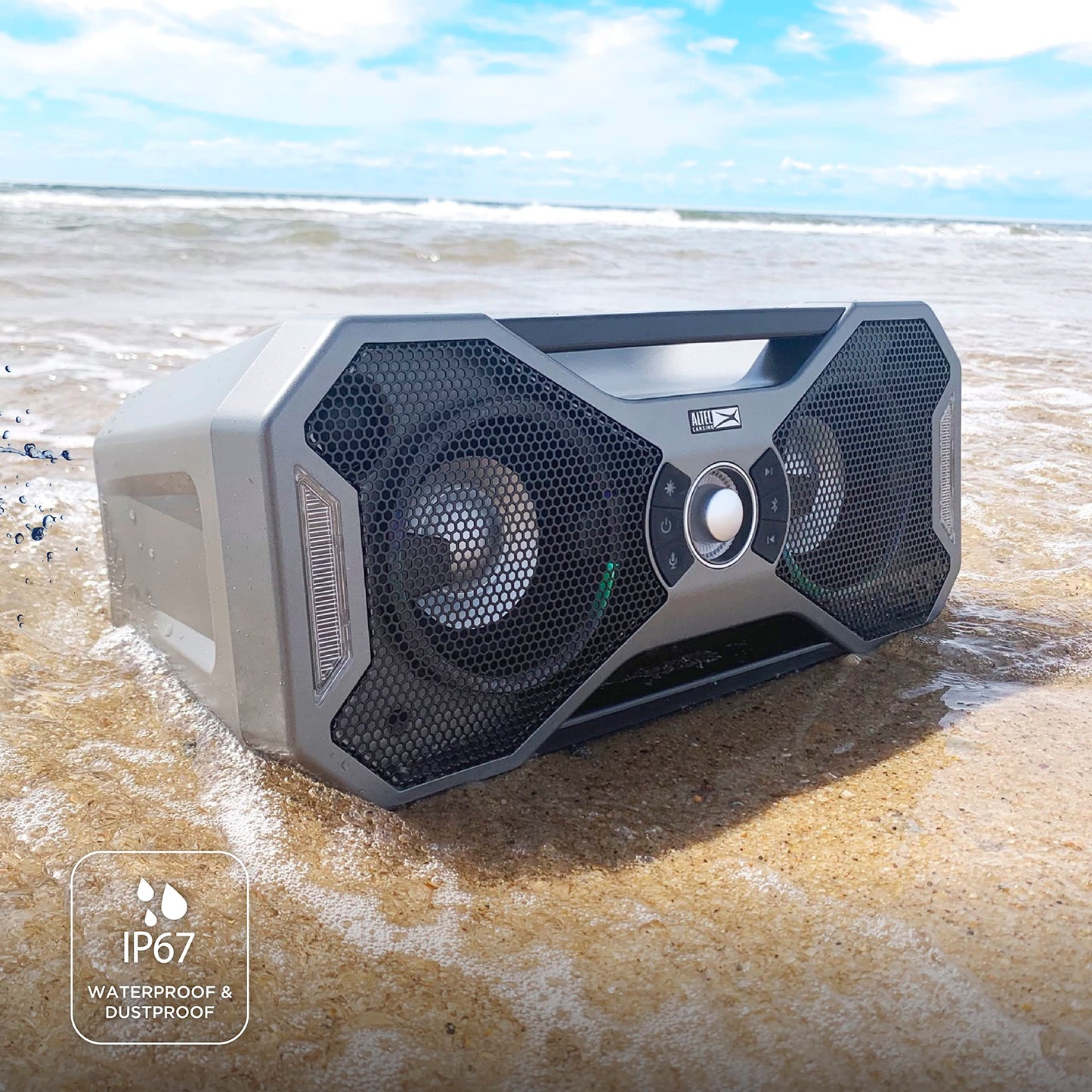 Altec Lansing Mix 2.0 - Altavoz Bluetooth Impermeable con Graves Fuertes, Altavoz portátil para Viajes y Uso al Aire última intervensión, Alcance de 100 pies y Tiempo de reproducción de 20 Horas
