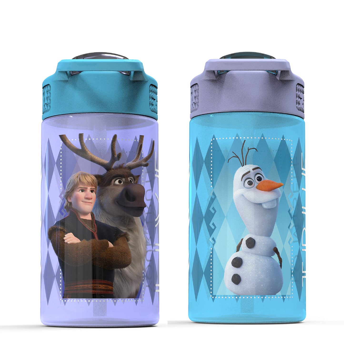 Juego de Botellas de Agua de Plástico Zak Designs Disney Rosa Frozen para Niñas