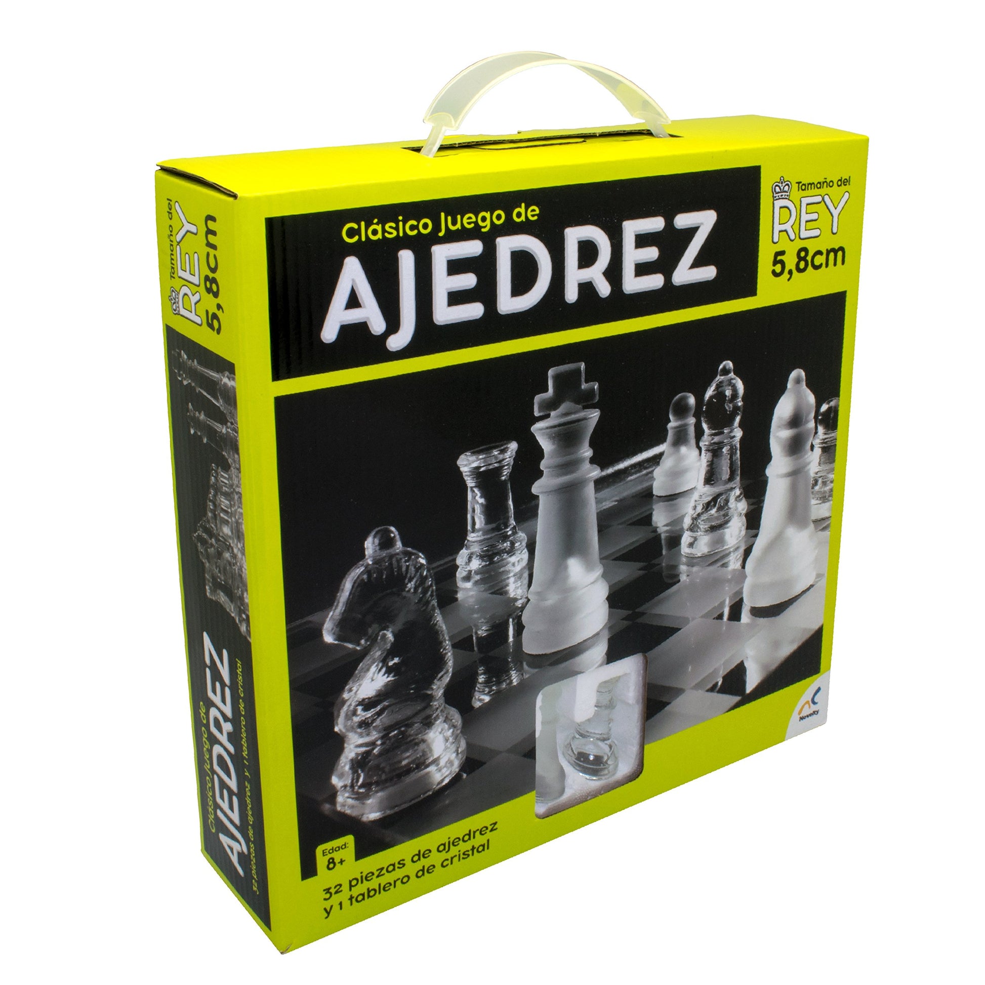 Juego de Ajedrez y Damas Inglesas Novelty Cristal Diseño Sofisticado