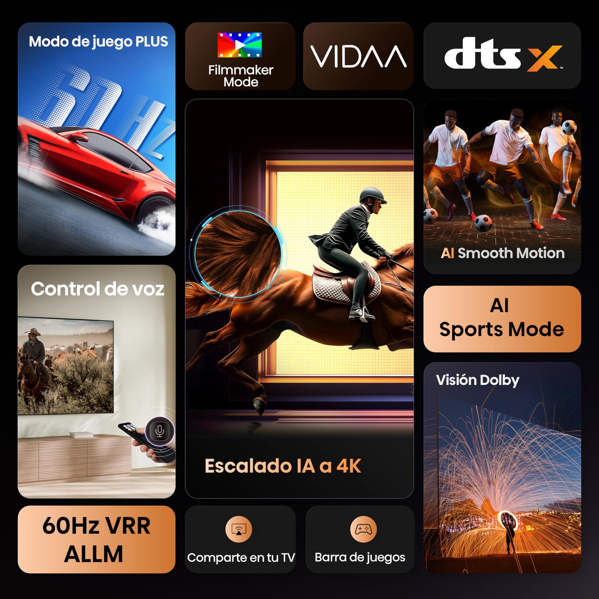 Hisense Television A65N (Modelo 2025) Pantalla 75 Pulgadas, Smart Vidaa TV UHD 4K,Control Remoto por Voz con Alexa, Dolby Vision, Amplia Gama de Colores, DTS Virtual: X, mira TV en Vivo sin Cable