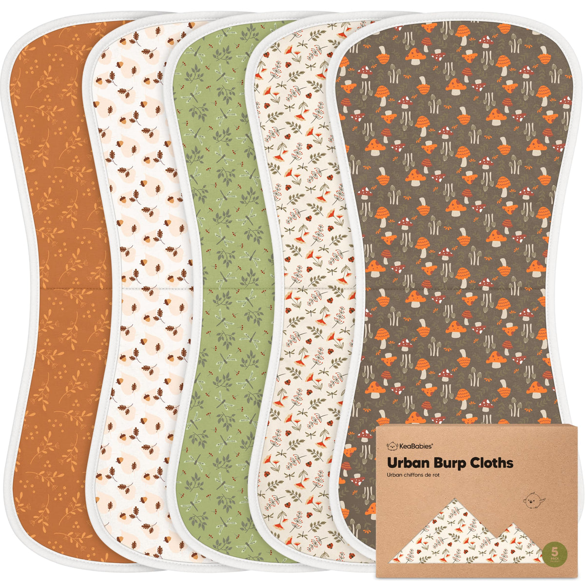 Paños Orgánicos para Eructos para Bebés y Niñas, Paquete de 5 Paños de Algodón Superabsorbentes para Bebés, Suaves y de Felpa para Escupir Recién Nacidos, Toallas de Bebé para Escupir Leche, Unisex