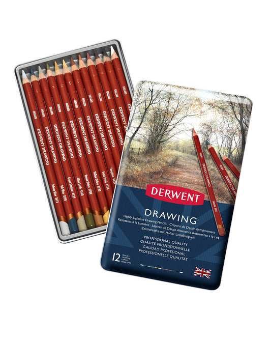 Derwent Colored Drawing Pencils, 5mm Core, Metal Tin, 12 Count (0700671)