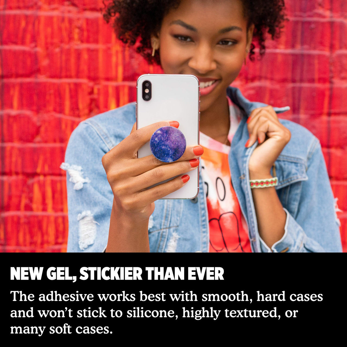 PopGrip Nebulosa con Purpurina PopSockets para Teléfonos y Tabletas con Tapa Intercambiable