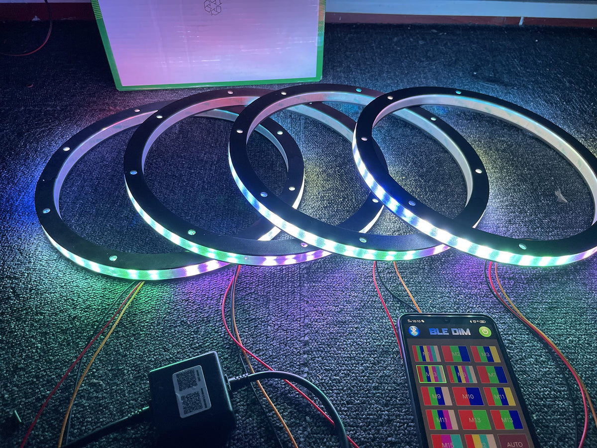 Luz LED de Flujo Intermitente Sando Tech Color de Ensueño 6.5 Pulgadas con Control Remoto y App para Coche y Barco