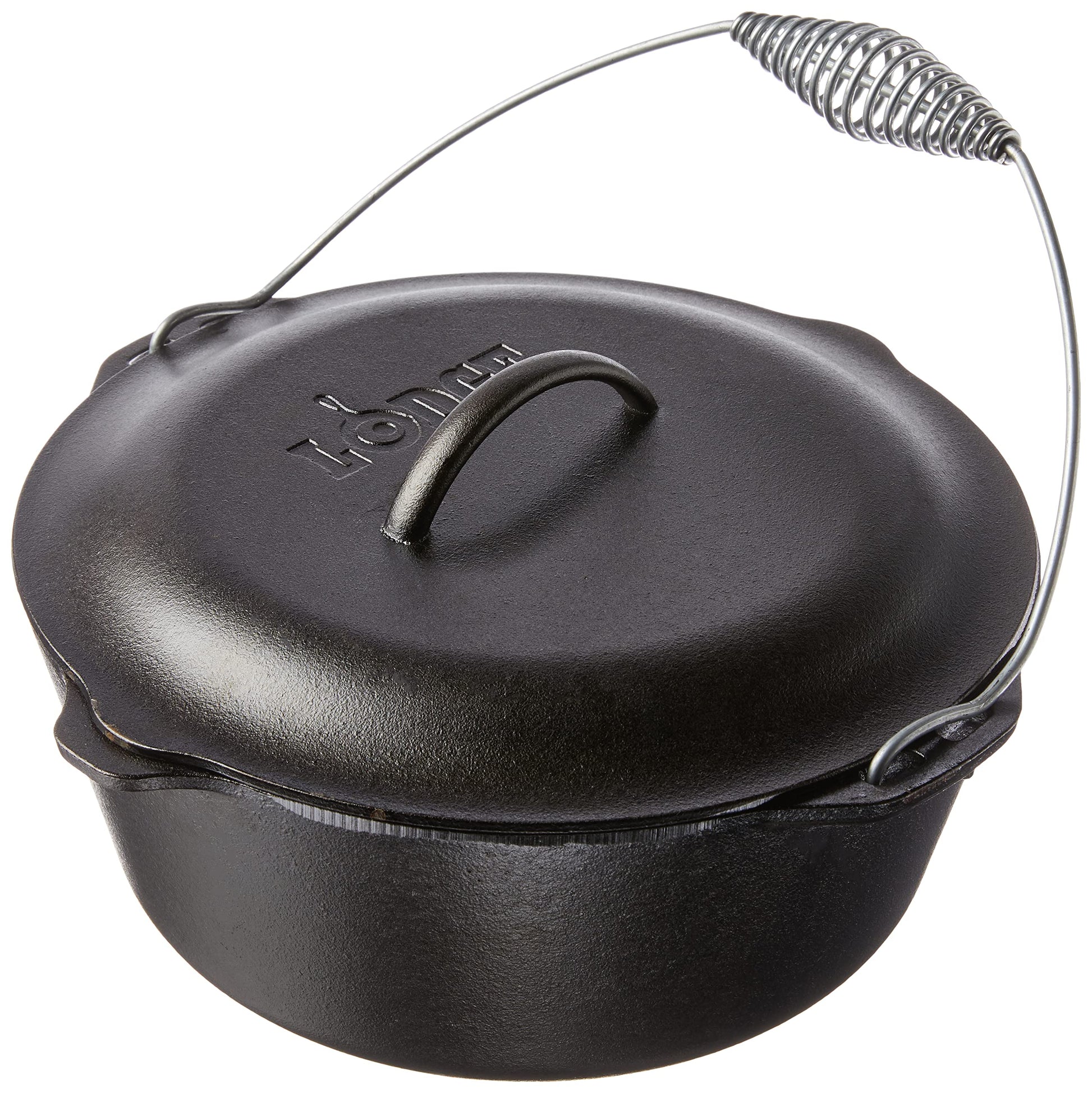 Lodge 7 Quart Cast Iron Dutch Oven - cacerolas (Negro, Plata, Negro / Plateado, Hierro fundido, Hierro fundido, EE.UU.)