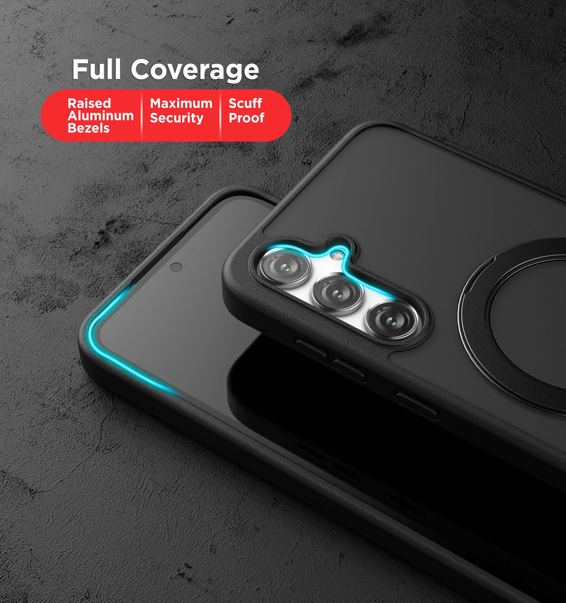 Funda para Cinturón Encased Samsung Galaxy S24 FE escarcha negro con Clip y Soporte Magnético Giratorio 360 Compatible MagSafe Versión 2024