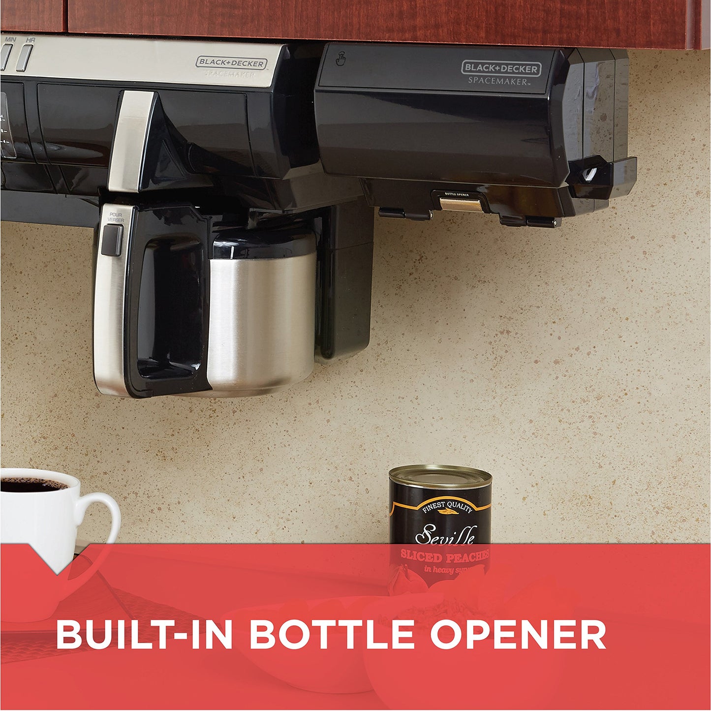 BLACK+DECKER CO100B SpaceMaker - Abrelatas multiusos, color negro