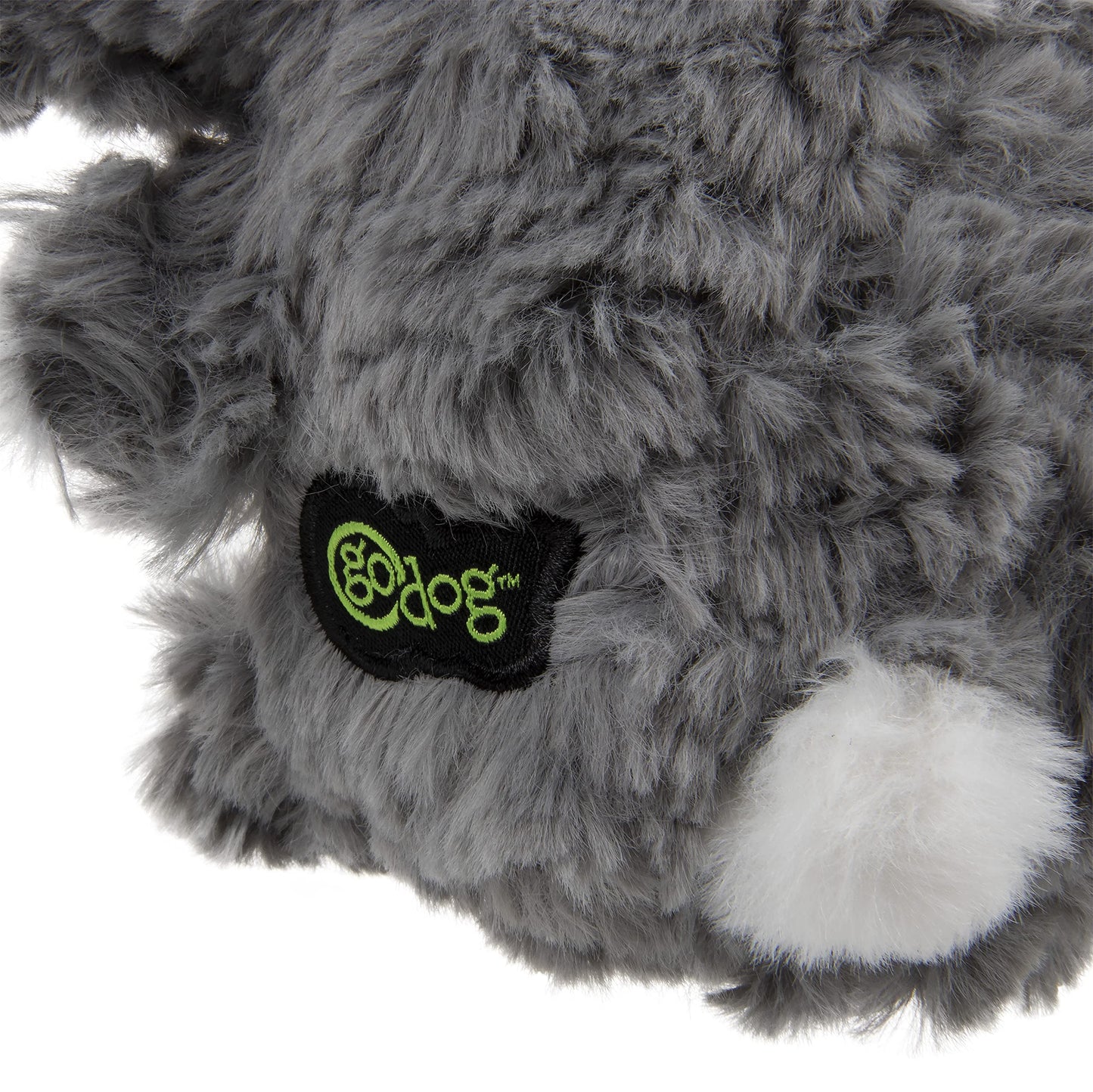 goDog PlayClean - Juguete de Peluche chirriante para Perro con aceites Esenciales Que eliminan el Olor, tecnología de protección para Masticar, Gris, pequeño