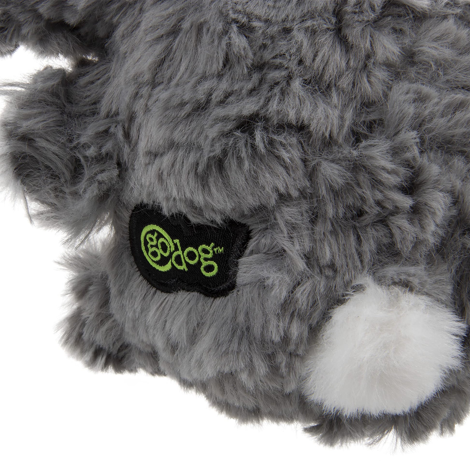 goDog PlayClean - Juguete de Peluche chirriante para Perro con aceites Esenciales Que eliminan el Olor, tecnología de protección para Masticar, Gris, pequeño