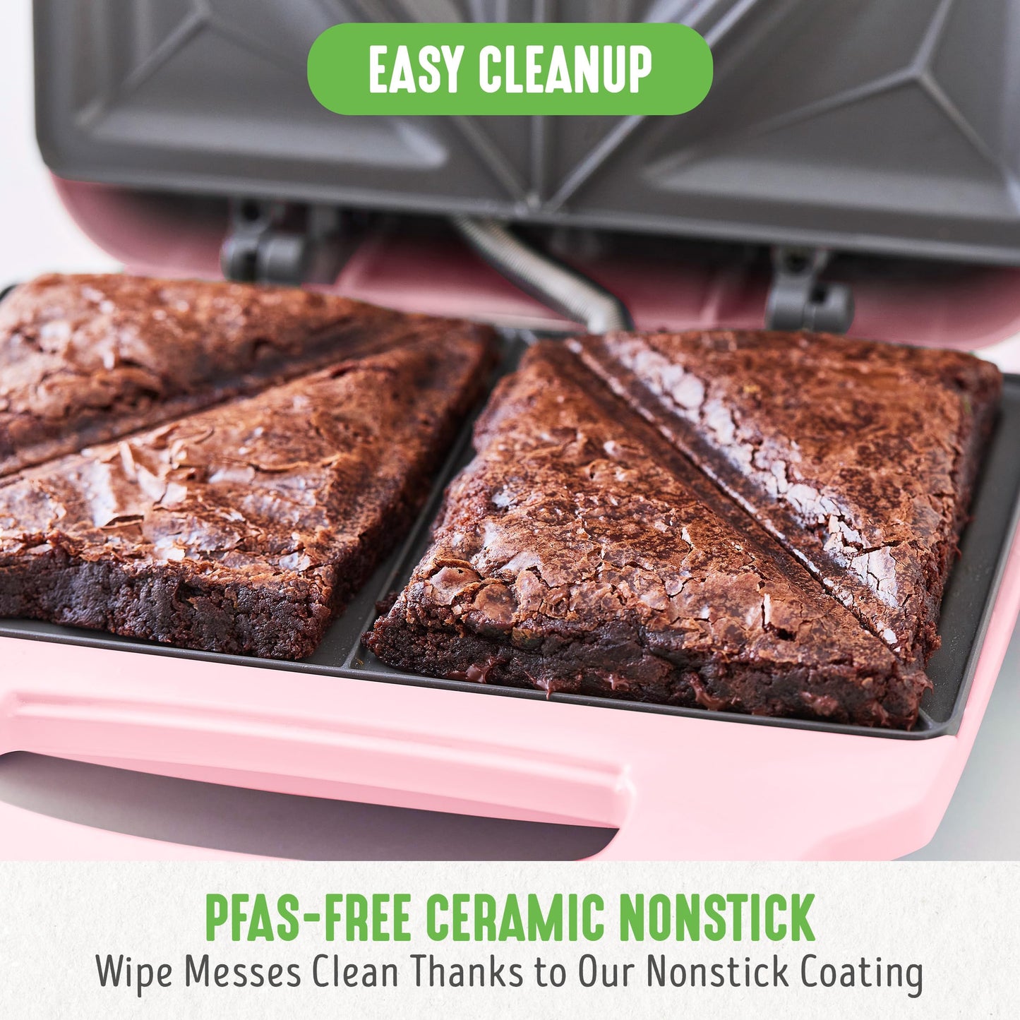 GreenLife Pro - Parrilla eléctrica Panini Press y sandwichera, placas antiadherentes de cerámica saludables, luz indicadora fácil, sin PFAS, rosa