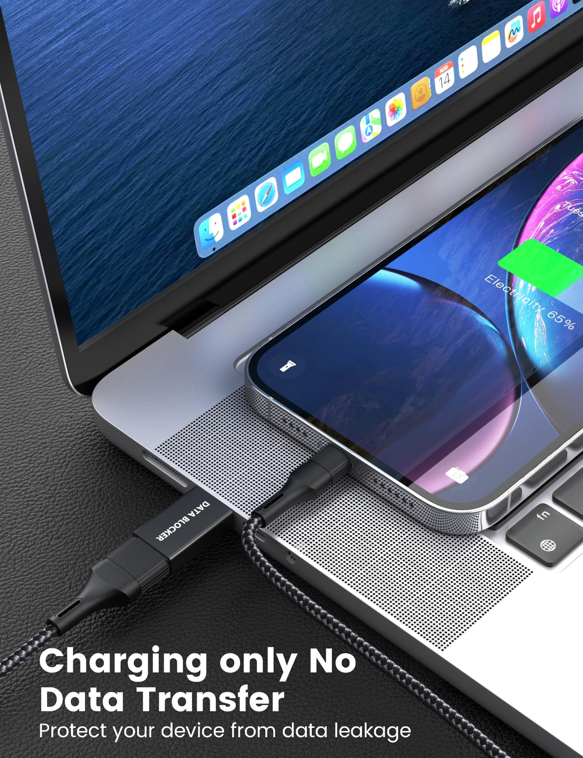 Adaptadores de Bloqueo de Datos USB C para iPhone y Android, Solo para Carga, Paquete de 5