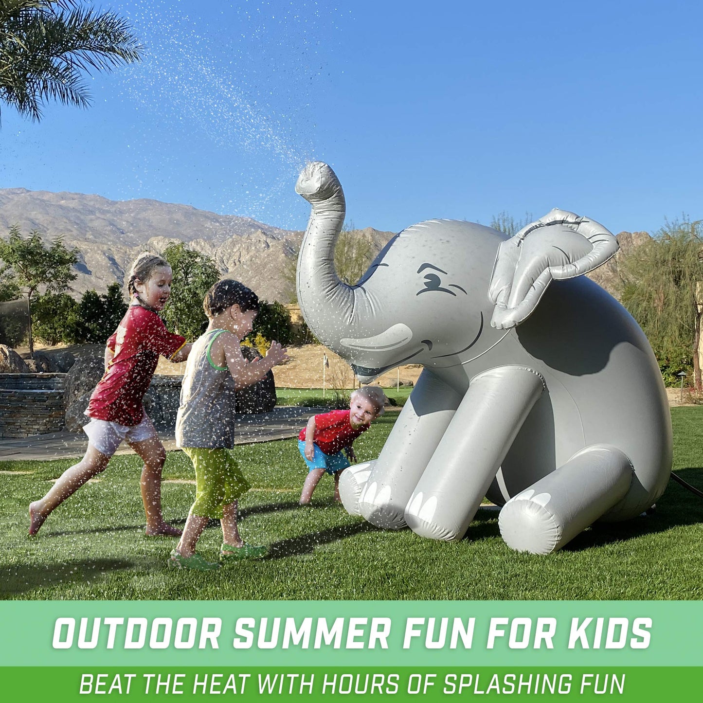 GoFloats - Rociador Inflable Gigante para Fiesta de Elefante, 5 pies de Alto, para Niños