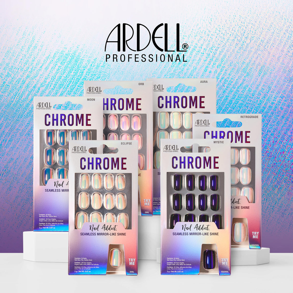 Ardell Uñas Postizas Esfera Cromada Nail Addict Fácil de Aplicar Profesionales