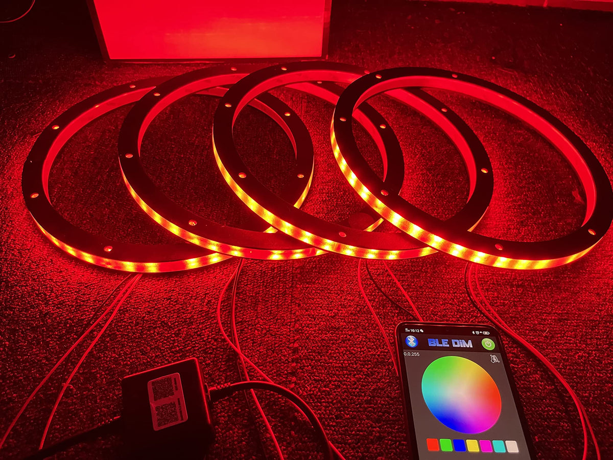 Luz LED de Flujo Intermitente Sando Tech Color de Ensueño 6.5 Pulgadas con Control Remoto y App para Coche y Barco