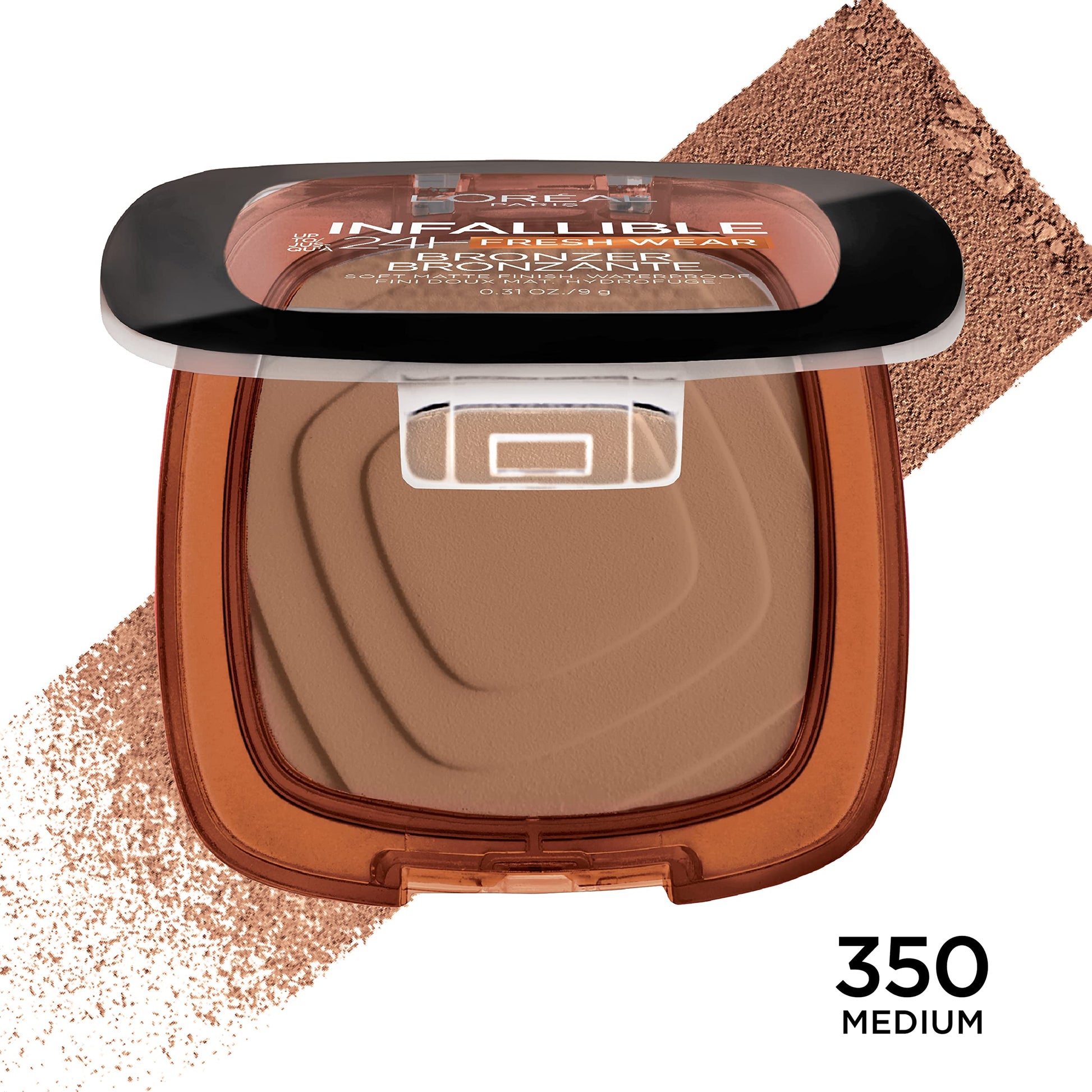 L'Oréal Paris, Infallible 32h Freshwear Soft Matte Bronzer, Tono 350 medium, 9g