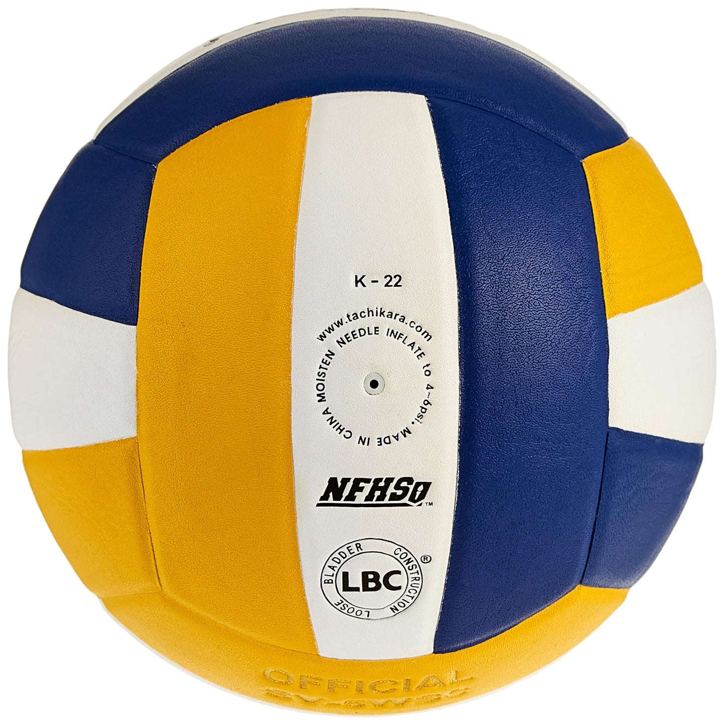 Balón de Voleibol Tachikara Blanco Dorado Compuesto Alto Rendimiento Oficial