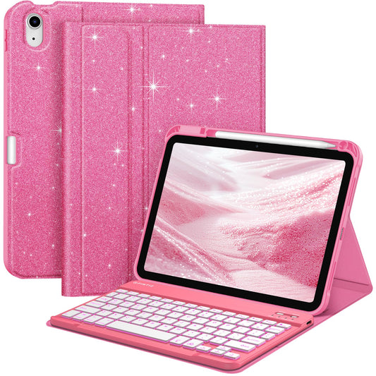 Funda con Teclado Bluetooth Retroiluminado Fintie Negro para iPad 2025 y 2022