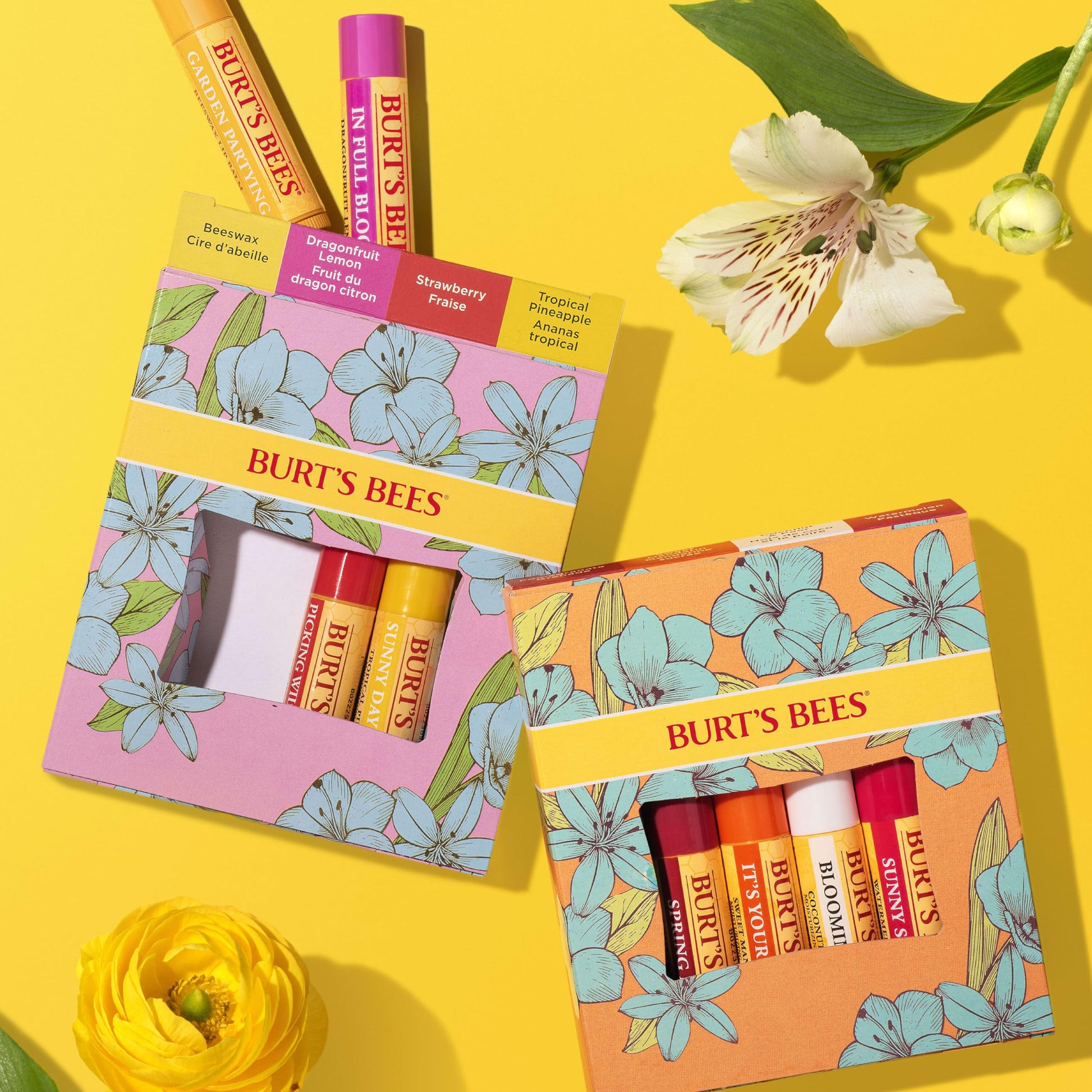 Burt's Bees set de regalo, Granada, Coco y pera, sandía, y mandarina, 4x4.25gr