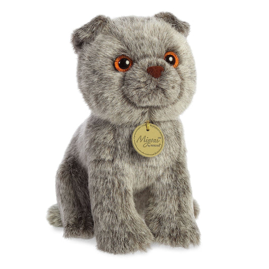 Aurora® Adorable Miyoni® - Peluche Plegable escocés - Detalle Realista - Compañía apreciada - Gris 9 Pulgadas