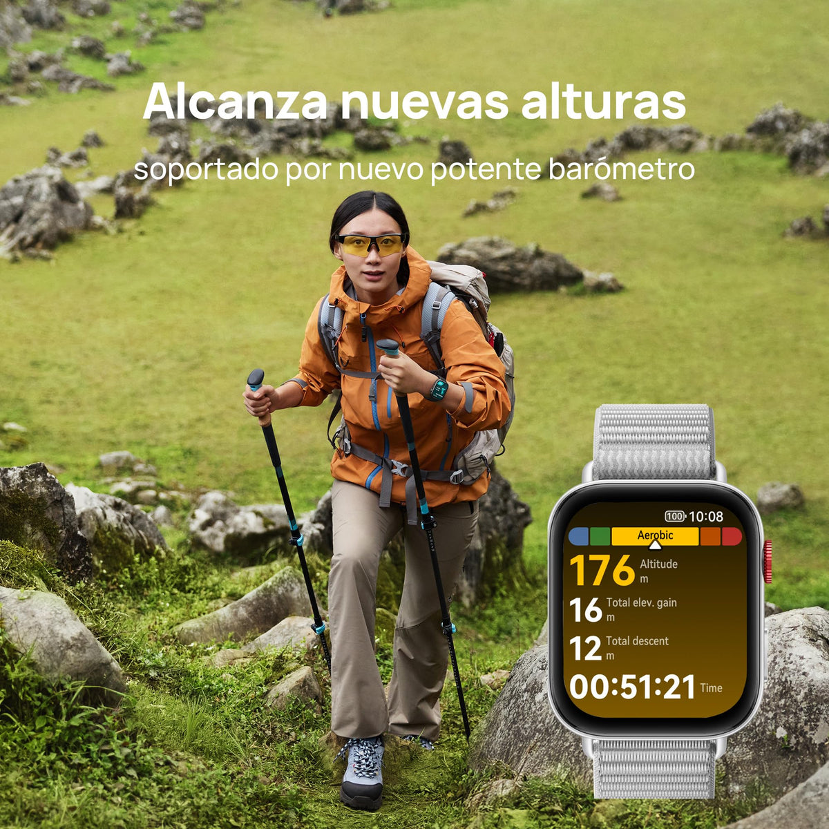 Smartwatch HUAWEI Watch FIT 4 Negro con GPS para iOS y Android