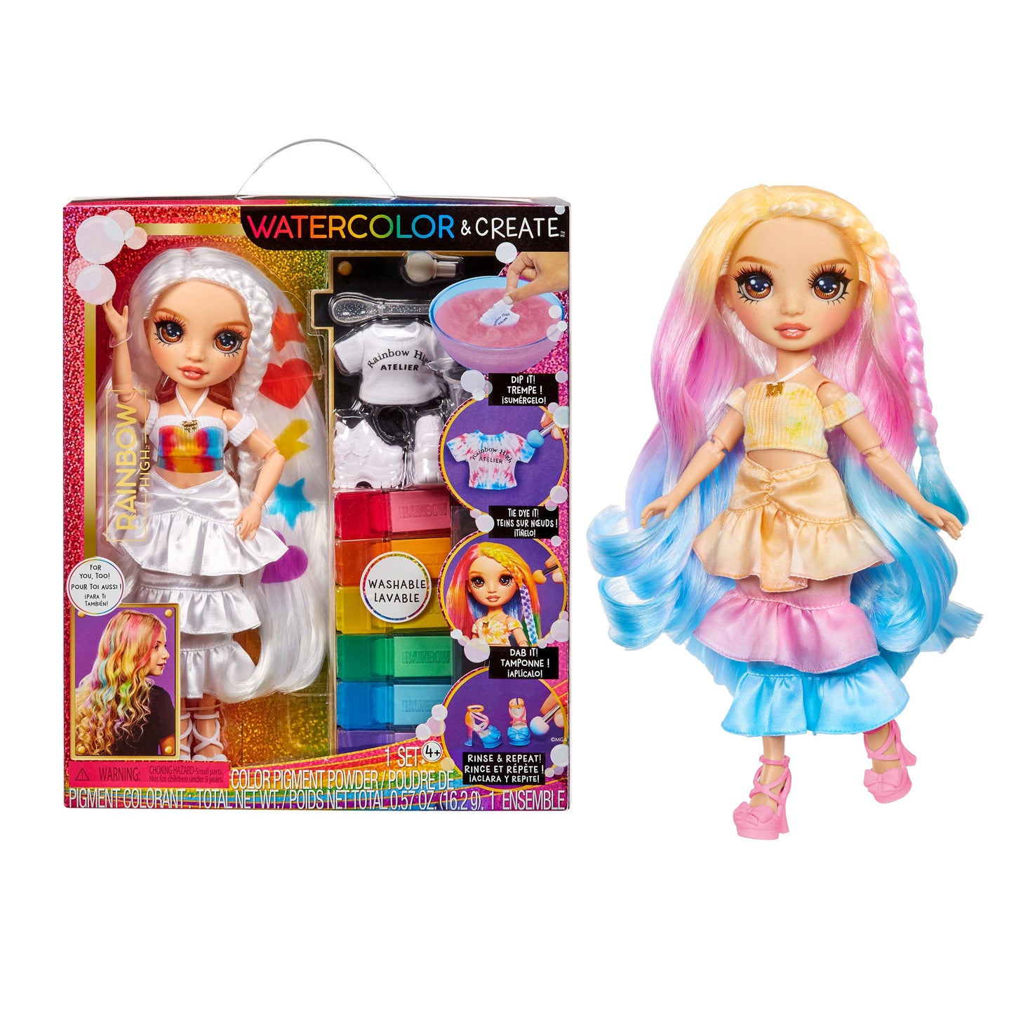 Muñeca Rainbow High Watercolor Ojos Cafés Personalizable y Diseñable para Mujer