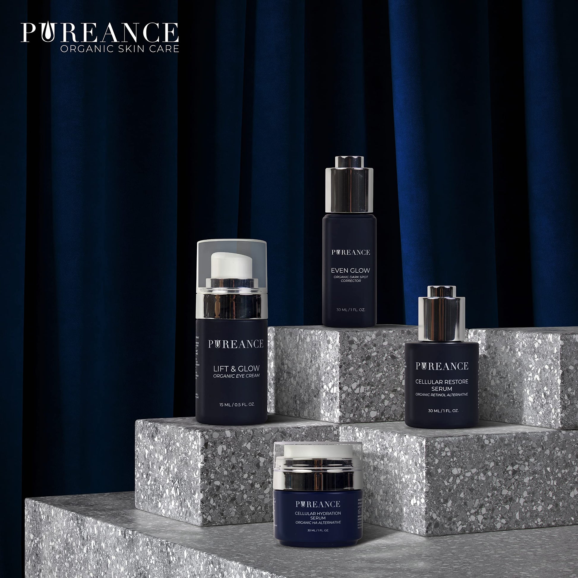 PUREANCE Suero Hidratante Orgánico Para La Cara - El Hongo Tremella Estimula El Colágeno Y El Crecimiento Celular, El Suero De Ácido Hialurónico Mejora La Humedad Y Nutre La Piel