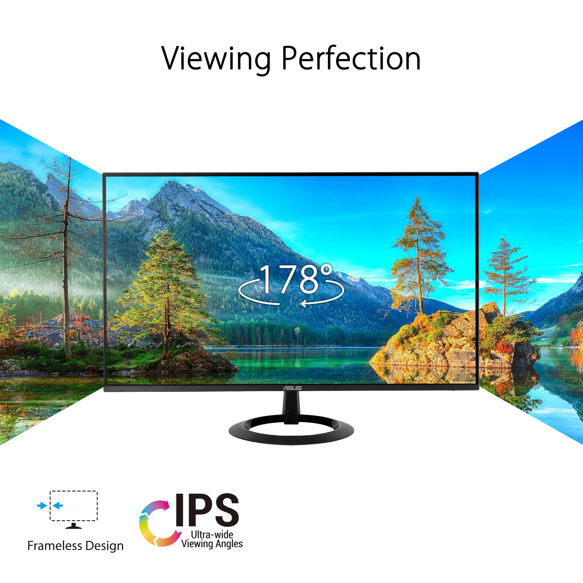 ASUS Monitor VZ24EHF Eye Care: 24 Pulgadas (23,8 Pulgadas visibles), IPS, Full HD, sin Marco, 100 Hz, sincronización adaptativa, MPRT de 1 ms, HDMI, luz Azul Baja, sin Parpadeo, Montaje en Pared