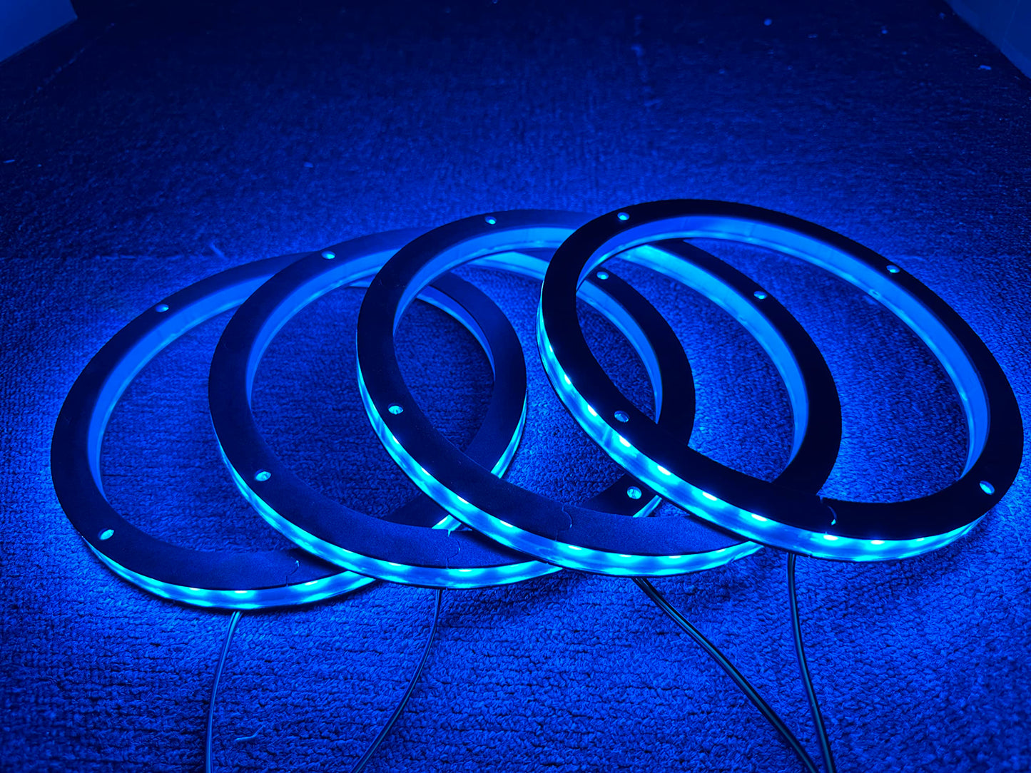 Luces LED RGB para Altavoz de Coche, Kit Decorativo Bluetooth con Control Remoto RF, 8 Pulgadas, Juego de 4