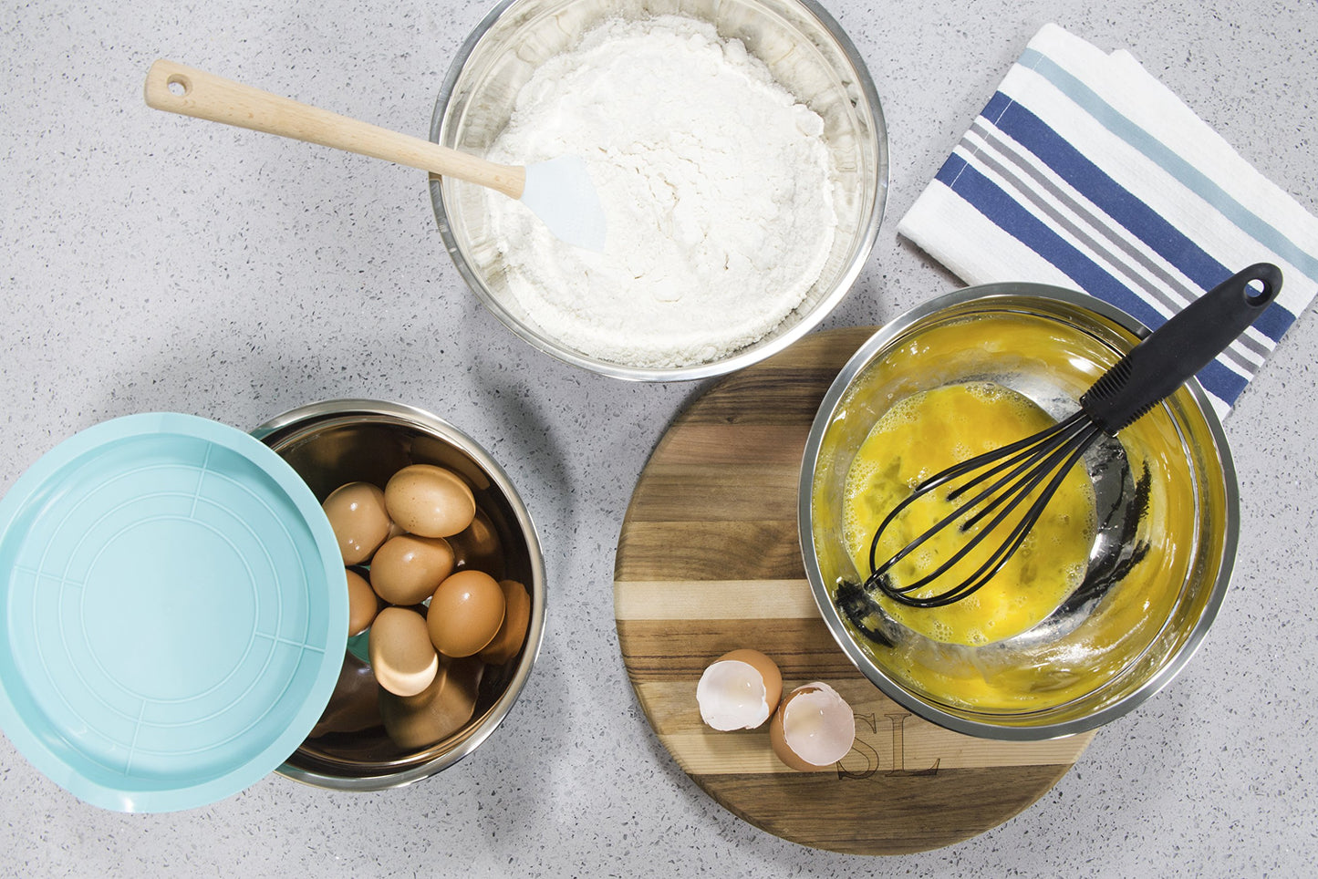 Tazones de Mezcla Maxi-Matic Elite Gourmet Acero Inoxidable Coloridos con Tapas 12 Piezas