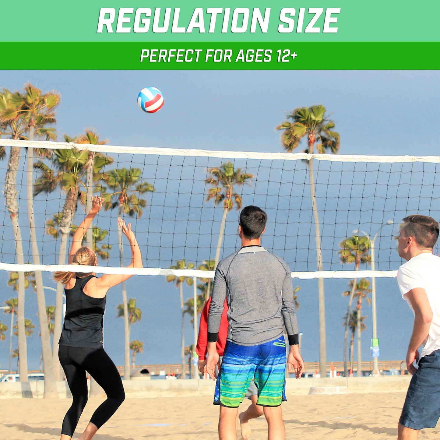 GoSports - Voleibol recreativo Suave al Tacto, tamaño regulatorio para Jugar en Interiores o Exteriores, Incluye Bomba de Bola, Elige Entre un Solo o 6 Unidades