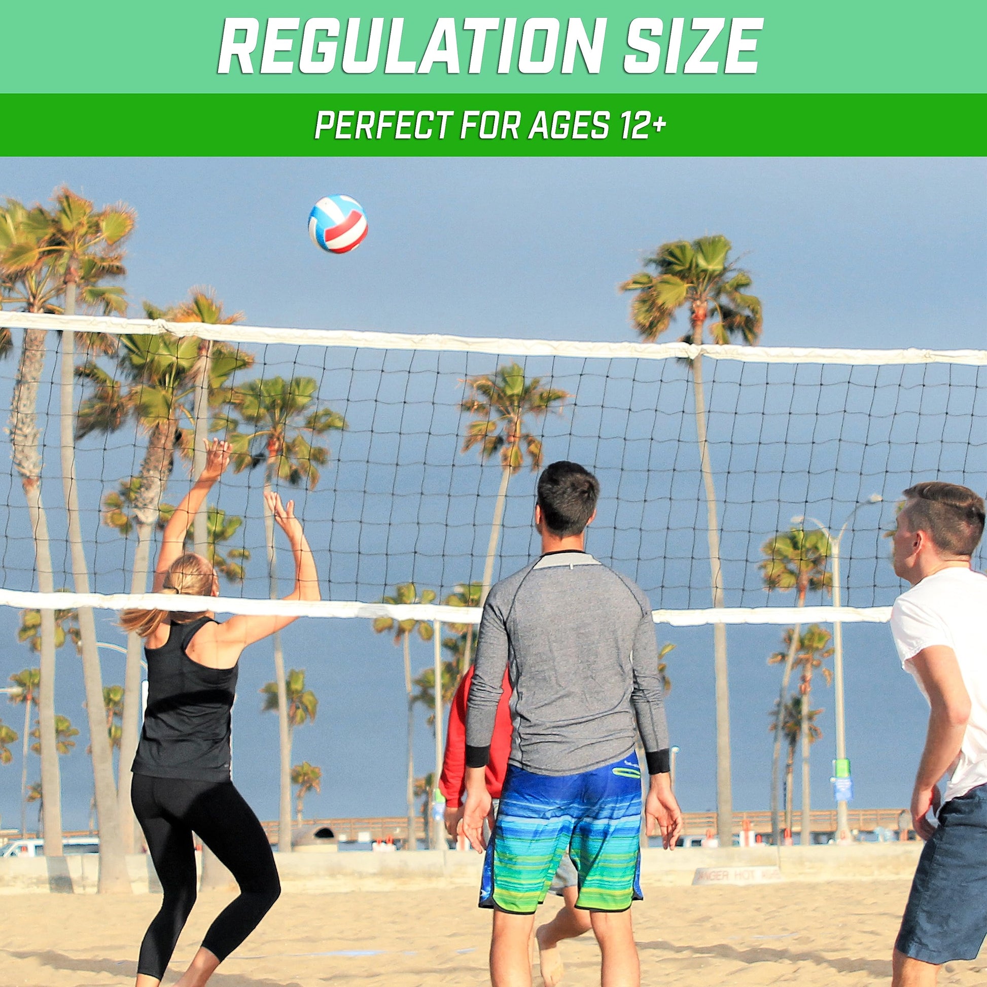 GoSports - Voleibol recreativo Suave al Tacto, tamaño regulatorio para Jugar en Interiores o Exteriores, Incluye Bomba de Bola, Elige Entre un Solo o 6 Unidades