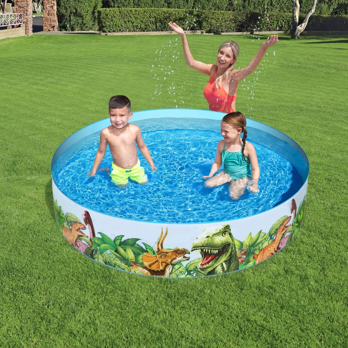 Bestway BW55022-20 Dinosaurous Fill 'N Fun - Piscina para niños, 1,83 m x 38 cm, tamaño único, Multicolor