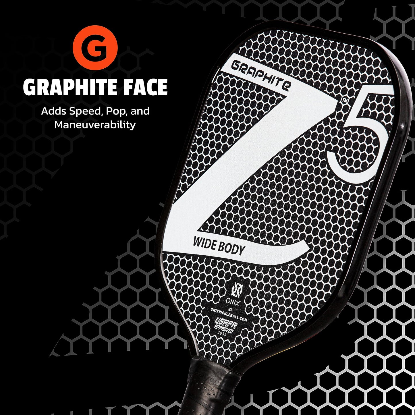 Pala de Pickleball Onix Z5 Blanco Grafito Large