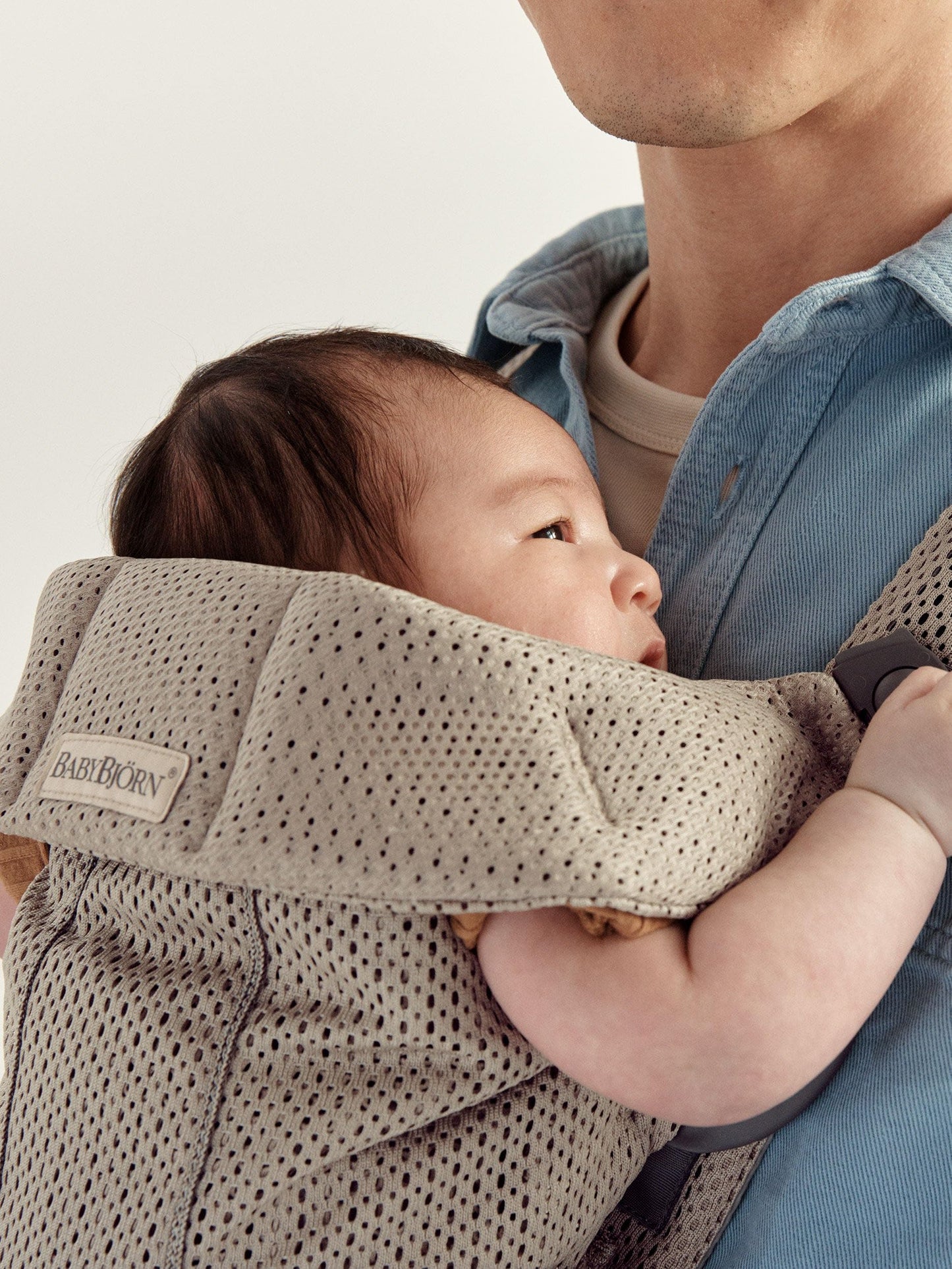 BABYBJÖRN Portabebés pequeño, Malla 3D, Greige