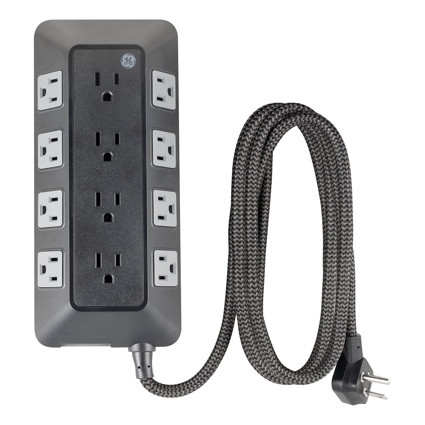 GE UltraPro Adapt 74542 - Protector de sobretensiones de 12 Tomas, Cable Trenzado de 6 pies, 3540 Julios, Negro, 74542