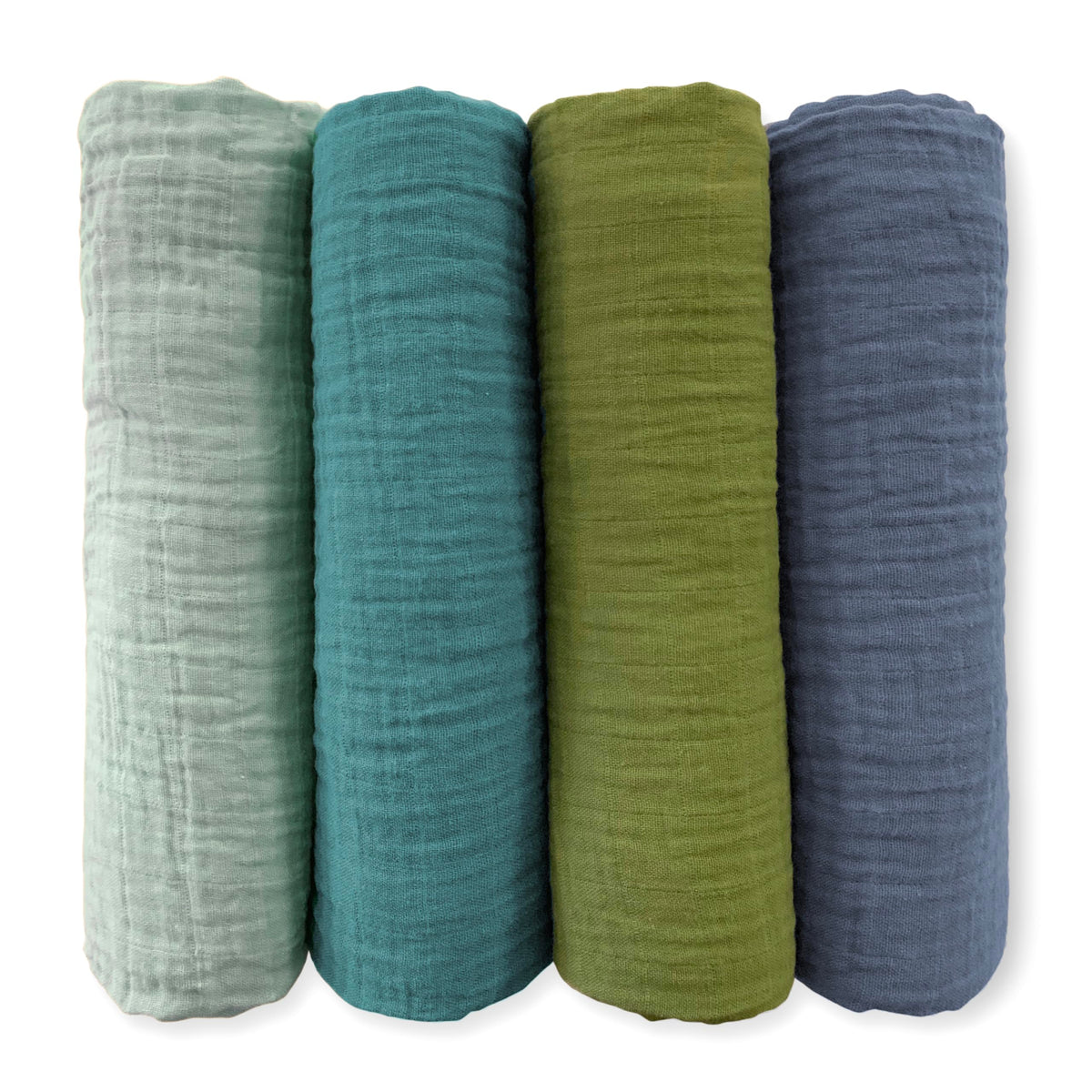 SwaddleDesigns - Mantas de Muselina de algodón para bebé niño y niña, Juego de 4, Mantas de recepción Neutra para recién Nacido, Registro de bebé y Regalo, 46 x 46 Pulgadas, Cascadia