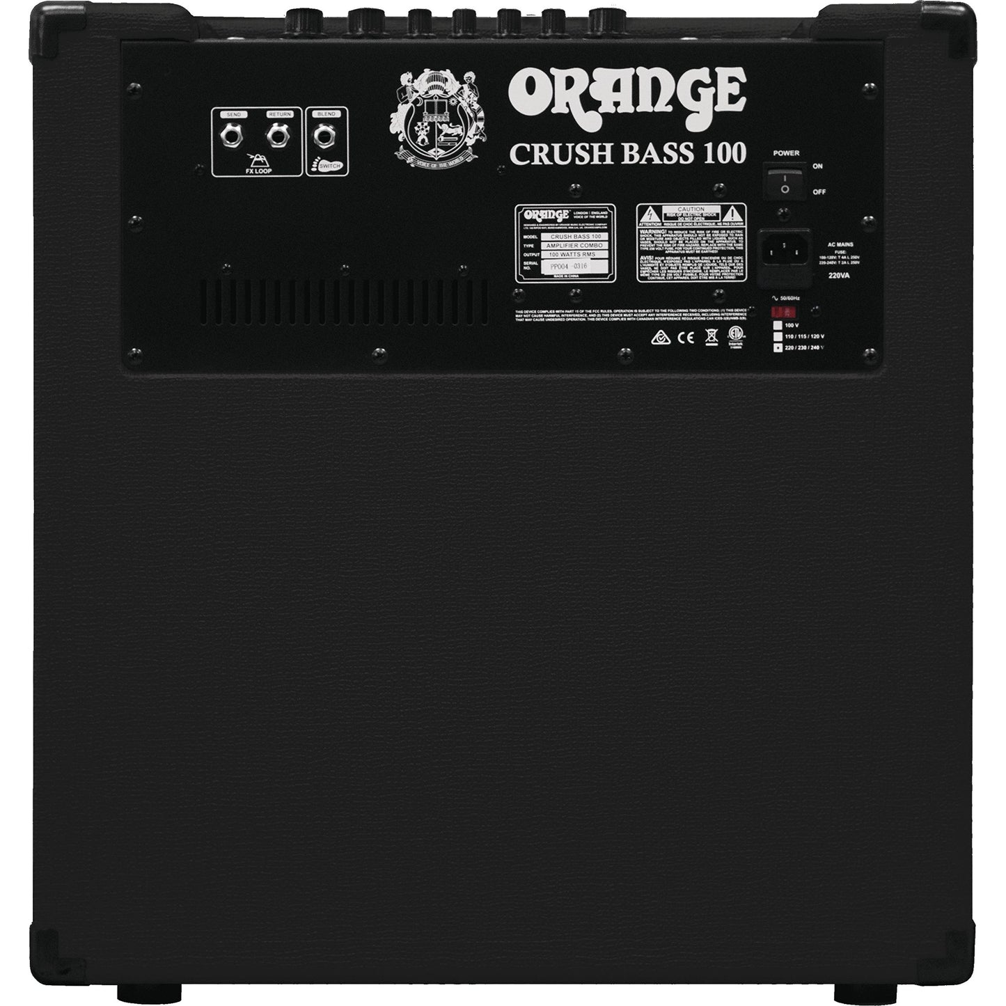 Combo de amplificador de bajo y guitarra, Crush Bass 100, Negro