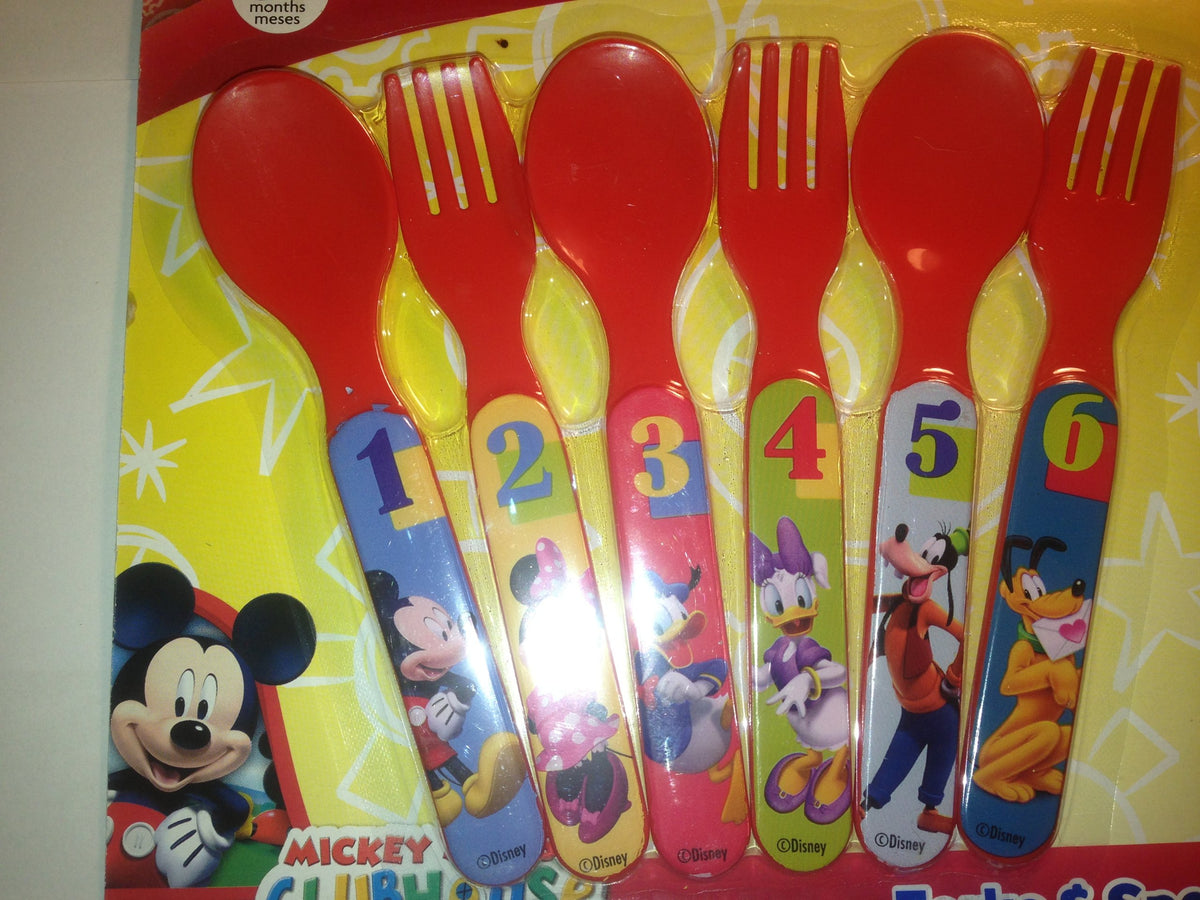 Mickey Mouse Juego de tenedor y cuchara de seis piezas